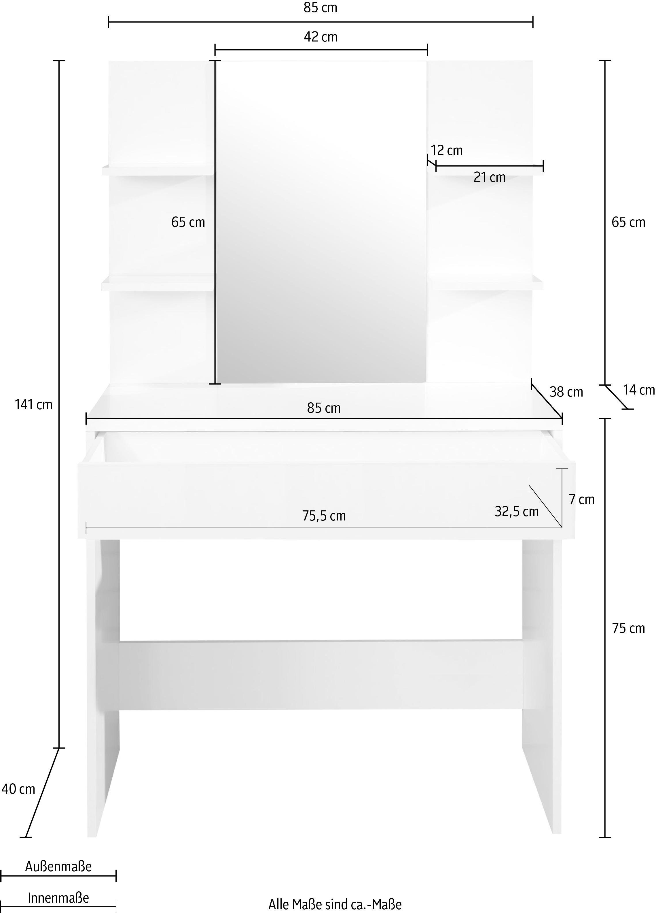 INOSIGN Make-uptafel Basix Breedte 85 cm