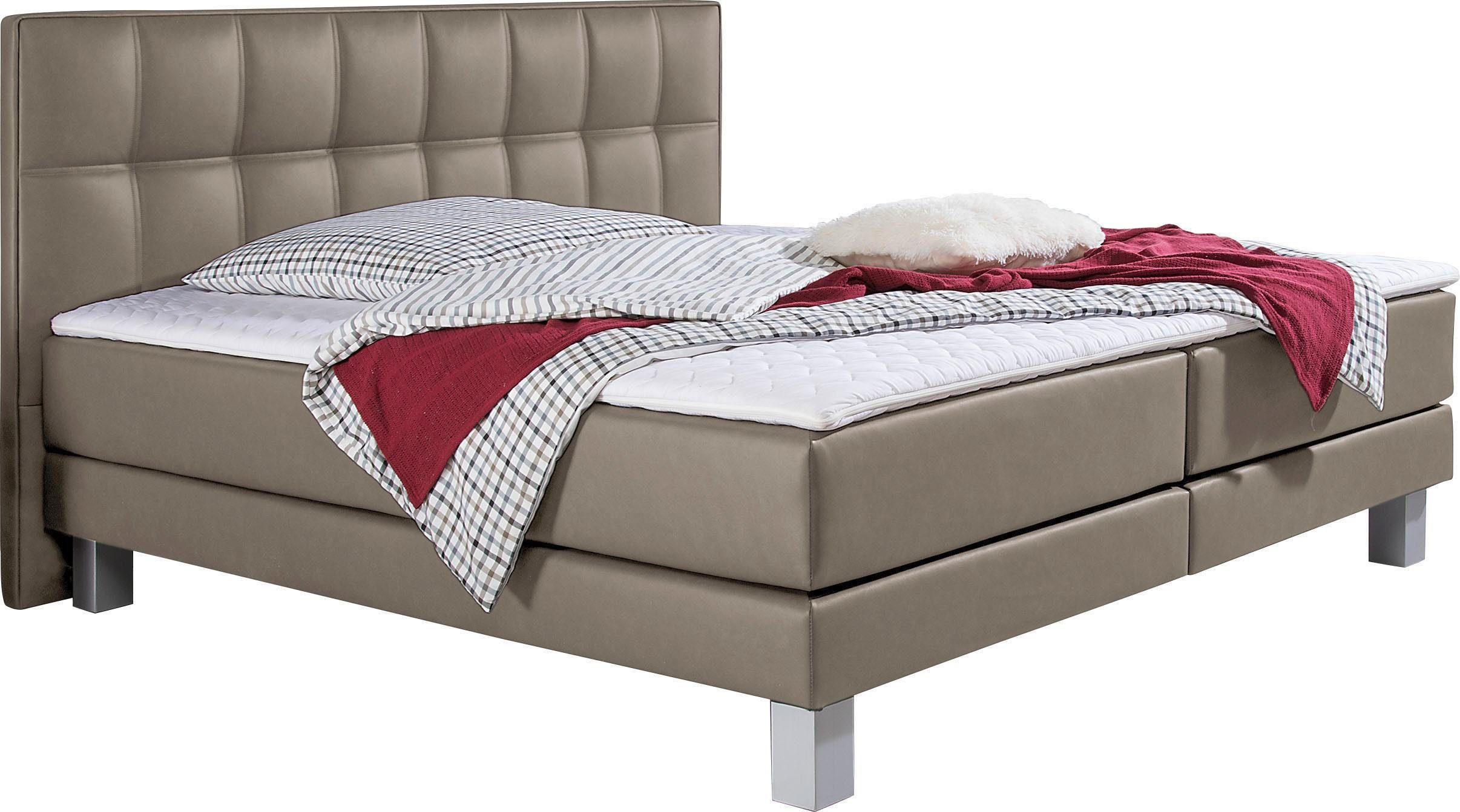 INOSIGN Boxspring Tavira in 4 breedten, 4 kleuren en 3 matrassoorten, incl. topmatras