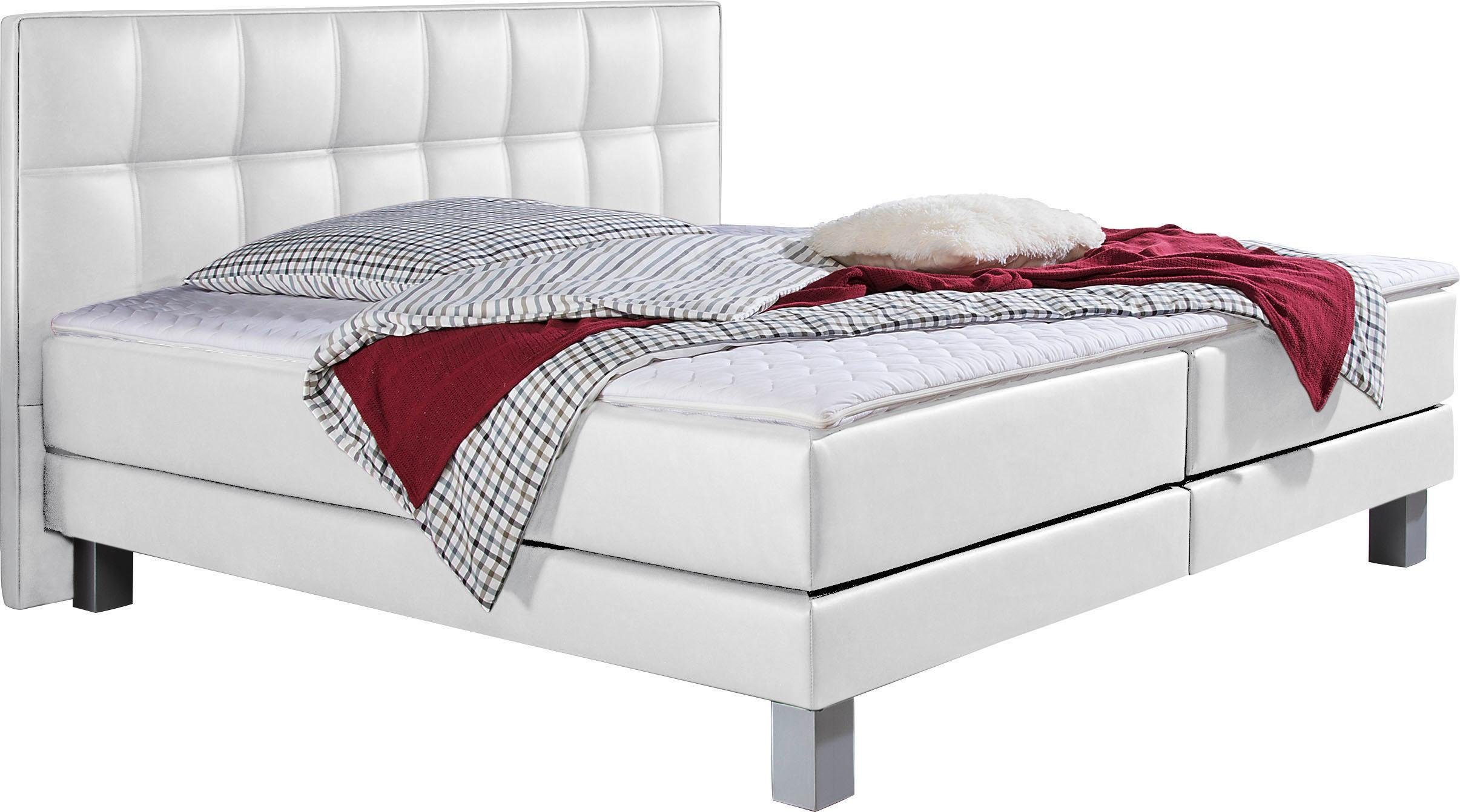 INOSIGN Boxspring Tavira in 4 breedten, 4 kleuren en 3 matrassoorten, incl. topmatras