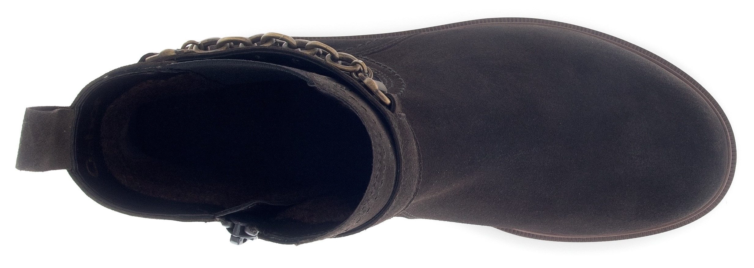 Gabor Chelsea-boots blokhak, herfstmode, enkellaars met decoratieve ketting aan de schacht