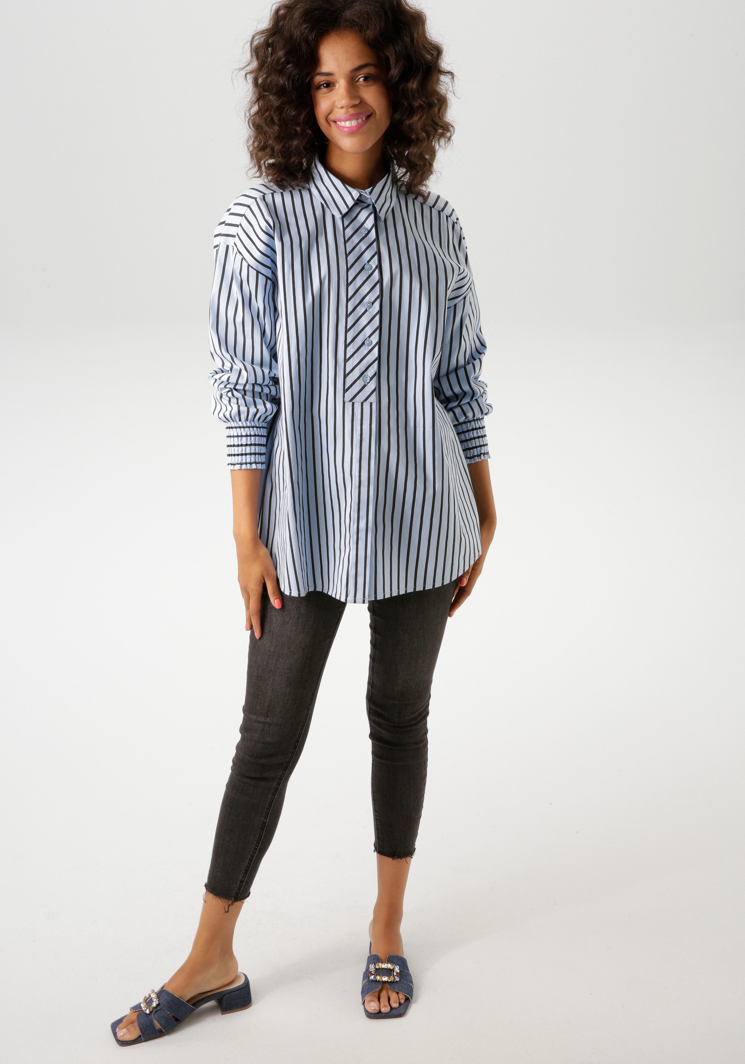 Aniston CASUAL Overhemdblouse in extravagant streep-dessin - nieuwe collectie