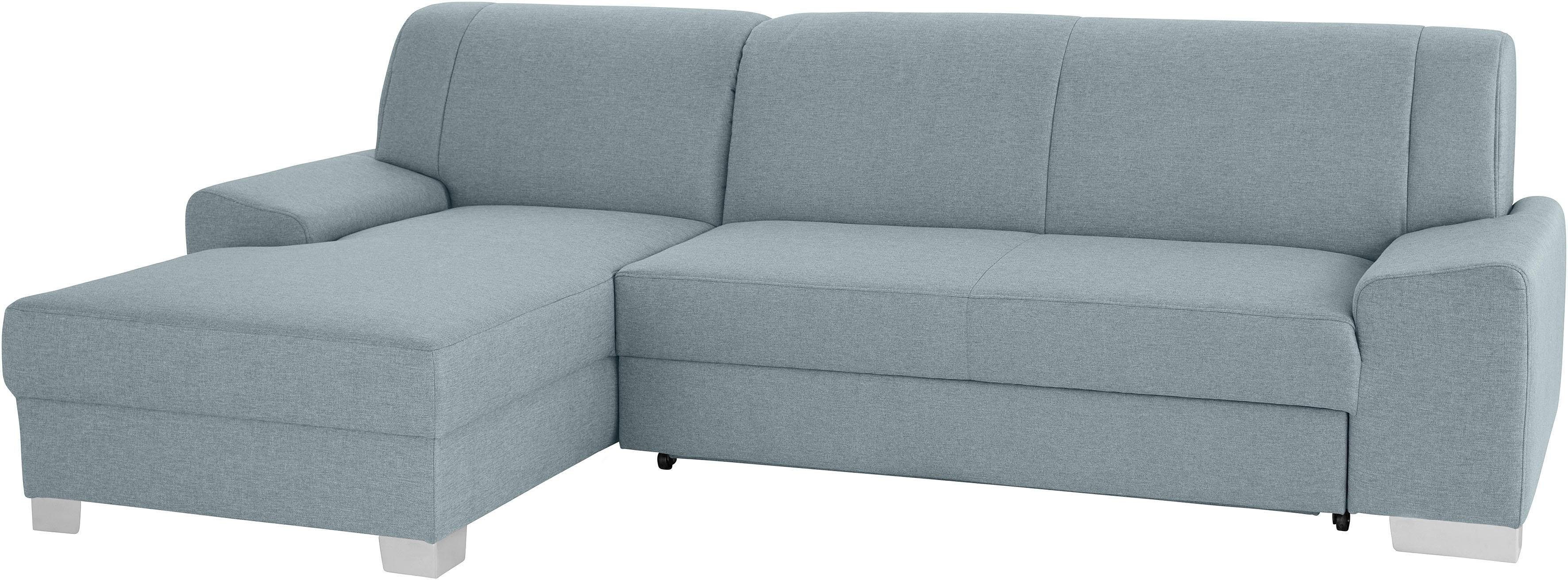 DOMO collection Hoekbank Anzio L-vorm, met bedfunctie, bonnellvering, hoogwaardig, breedte 271 cm