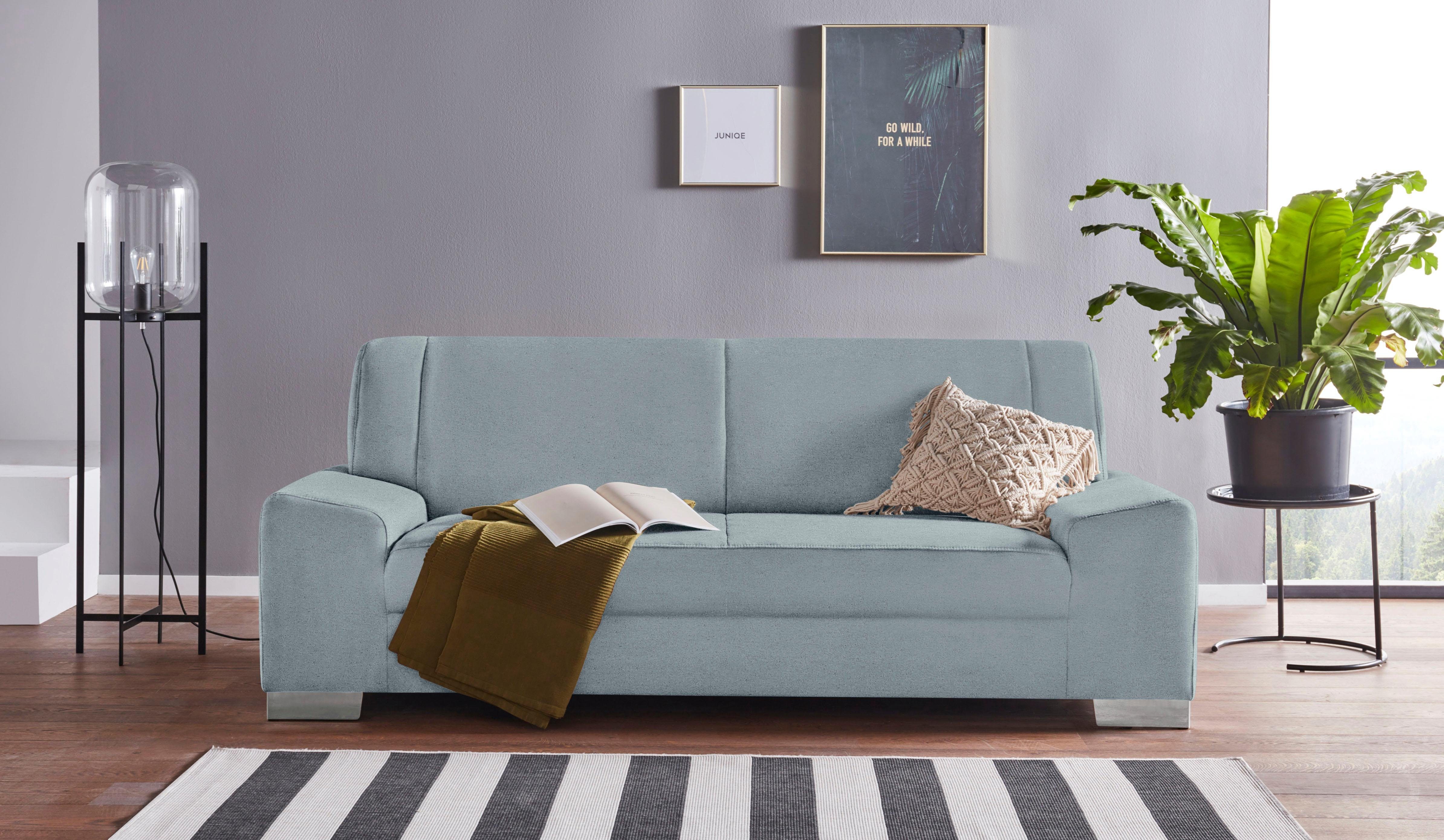DOMO collection 2-zitsbank Anzio Optioneel met veerkern groen, 2-zitsbanken, Met binnenvering
