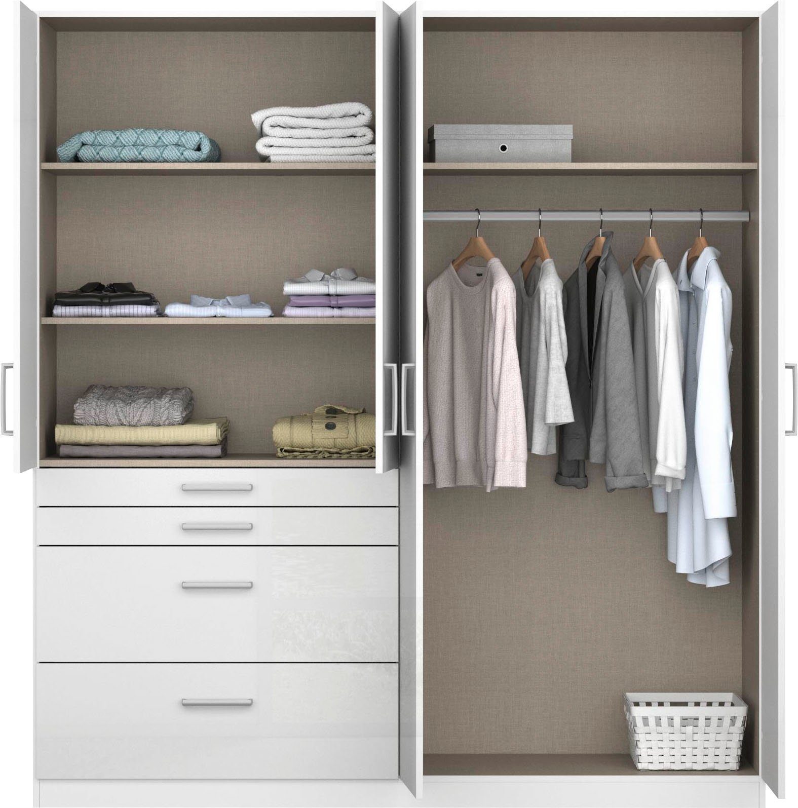 rauch Draaideurkast Kledingkast kast garderobe garderobekast topseller HOMBURG met veel opbergruimte, bovenste lade met indeling made in germany