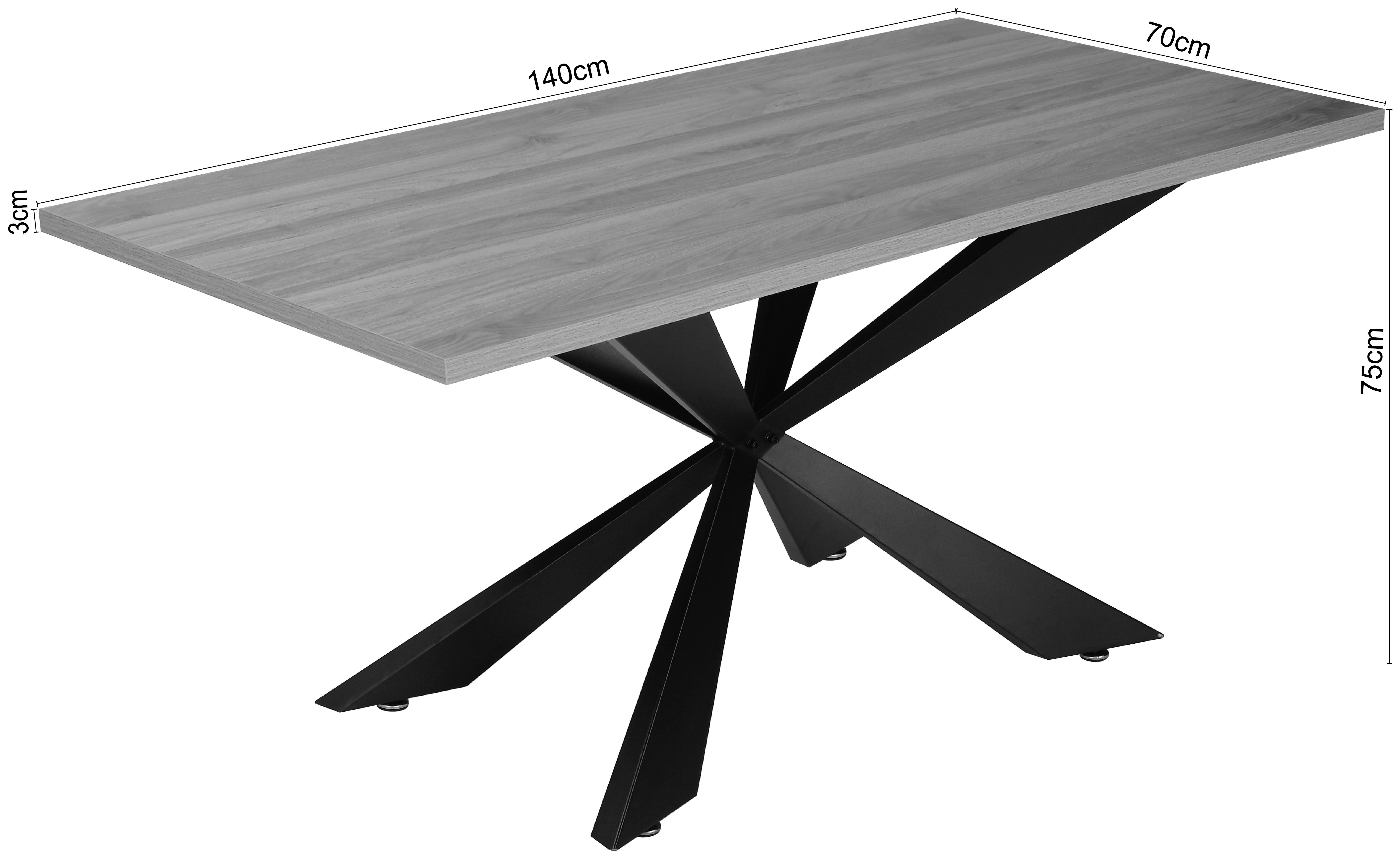 Home affaire Eettafel Soyans, TOPSELLER!, OTTOs keuze moderne spiderframe, in vier breedtes, melaminehars gecoat