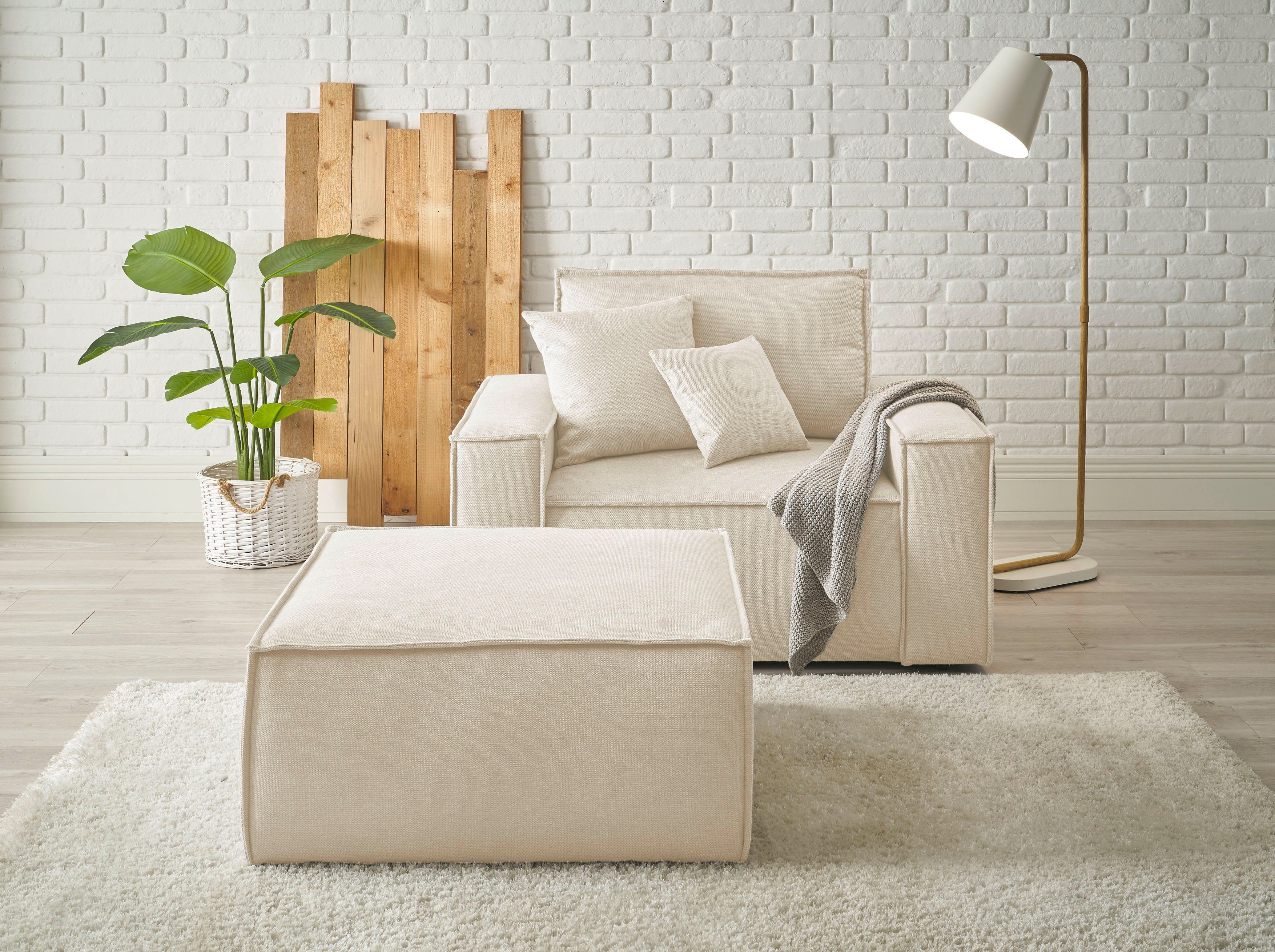 andas Loveseat Finnley Loveseat en hocker als set, passend bij de bekleding-serie Finnley (2-delig)