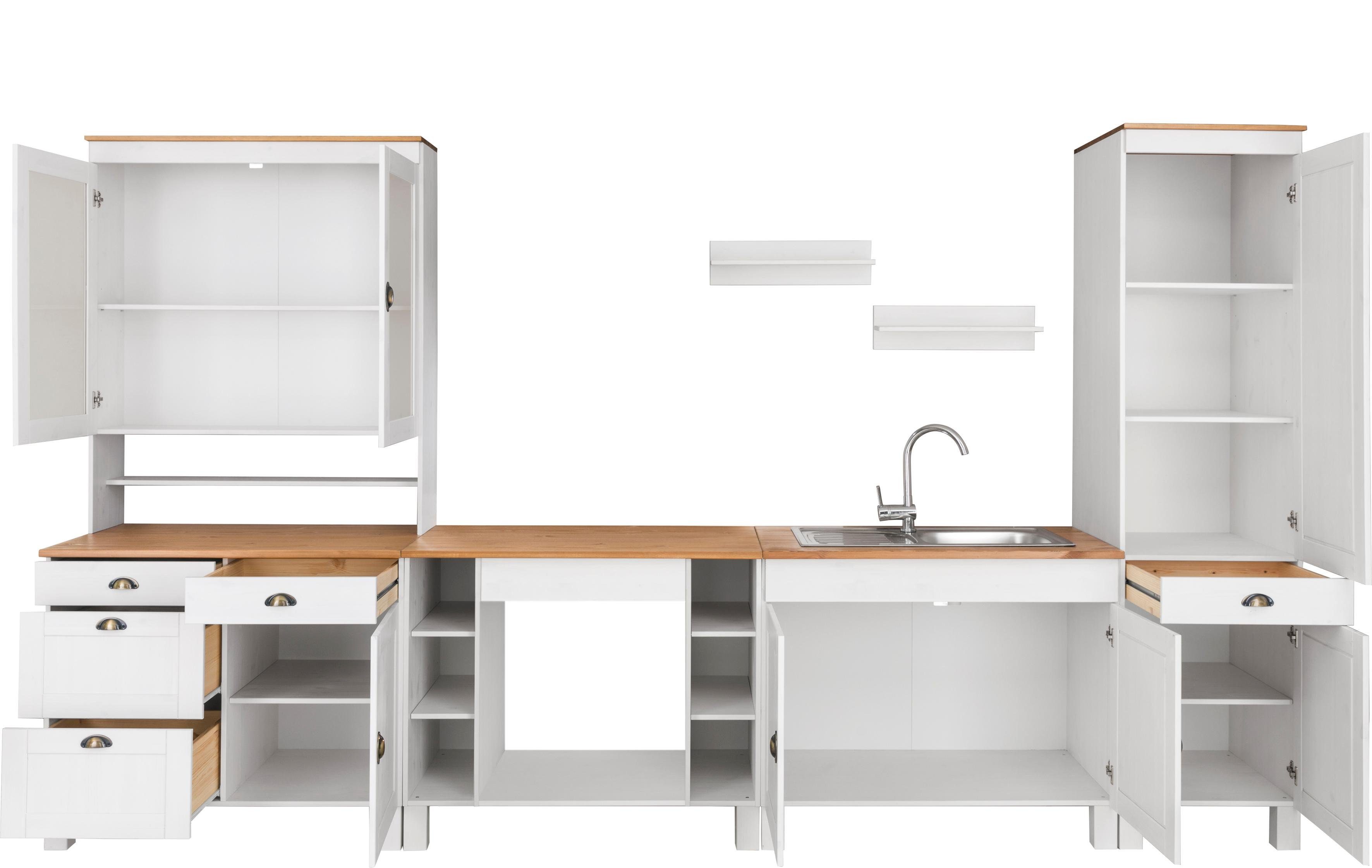 Home affaire Keukenblok Oslo Breedte 350 cm, in 2 diepten, zonder elektrische apparaten (7 stuks)