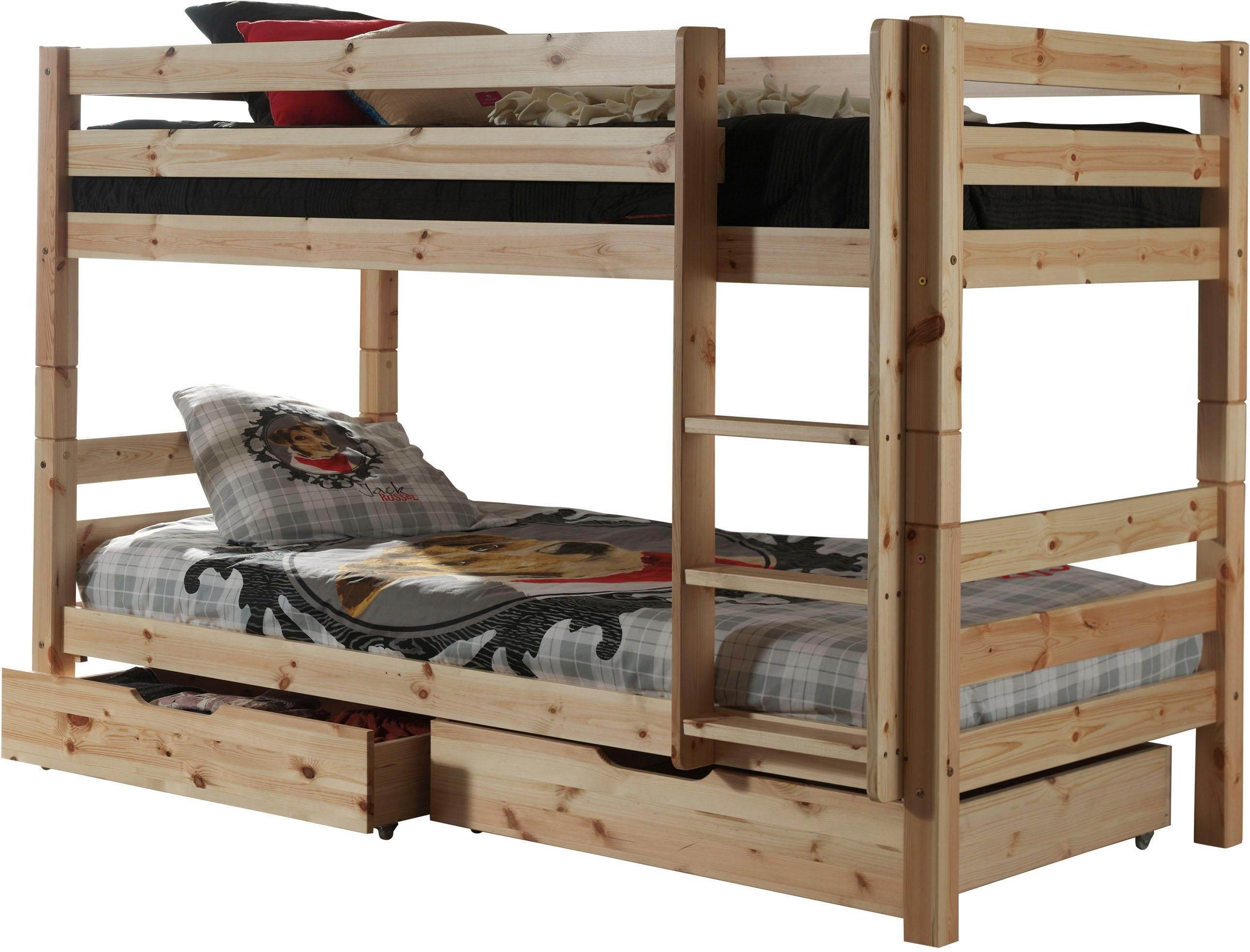 Vipack Stapelbed Pino, massief dennenhout, zeer stabiel, Made in Europe