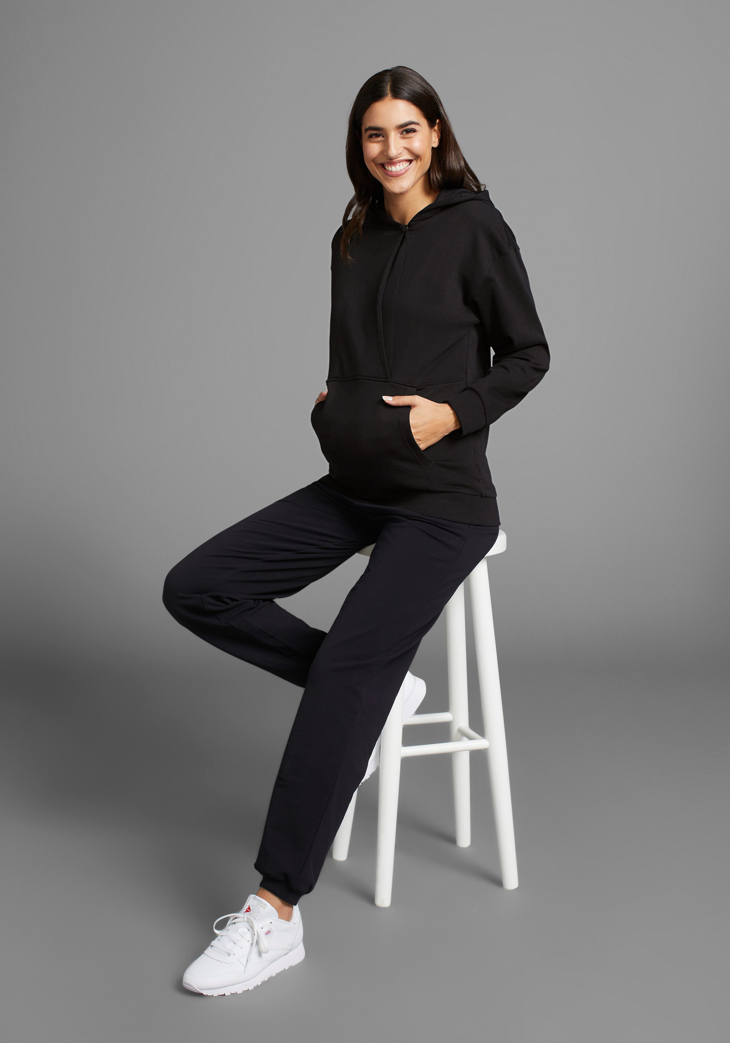 Neun Monate Zwangerschaps-sweatshirt Nursing sweatshirt for pregnancy and breastfeeding