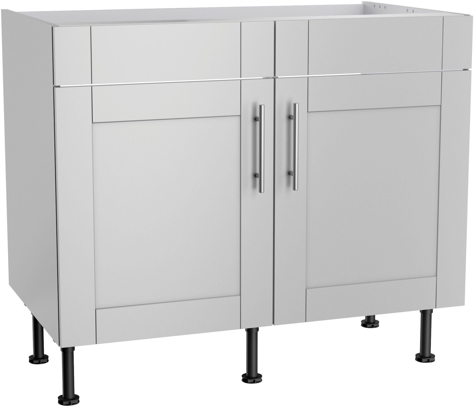 OPTIFIT Gootsteenkast Ahus Breedte 100 cm gootsteenkasten grijs