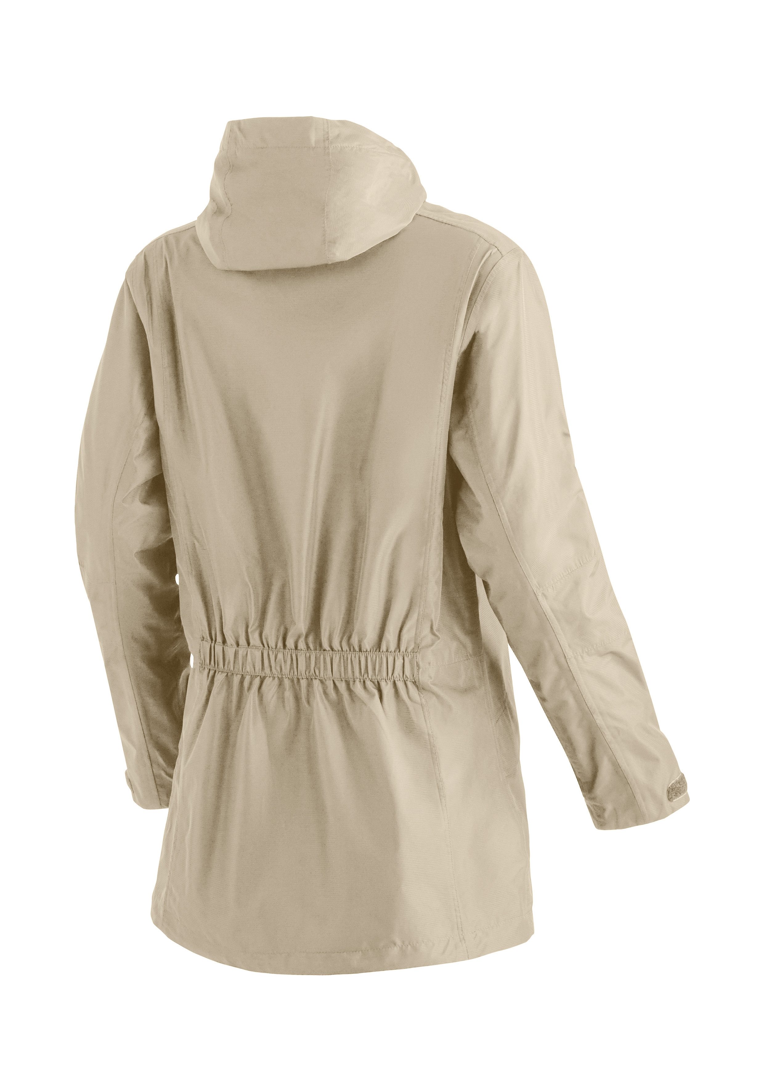 Maier Sports Outdoorjack Brocken Long W Dames jacke waterdicht, functionele jas met 2 buitenzakken + binnenzak