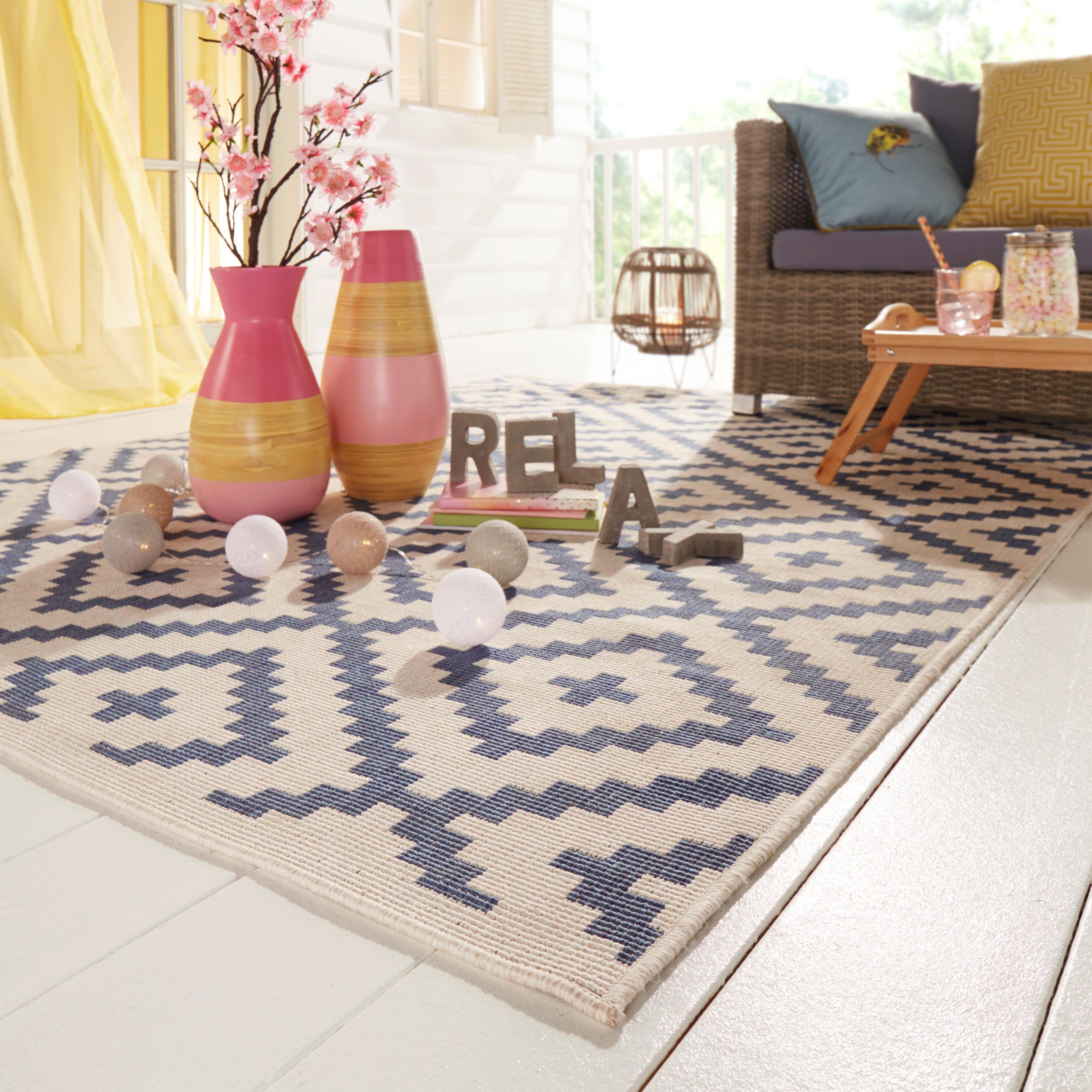 my home Vloerkleed Ronda tweezijdig te gebruiken kleed Sisal-look, platweefsel, in- en outdoor, geometrisch boho design