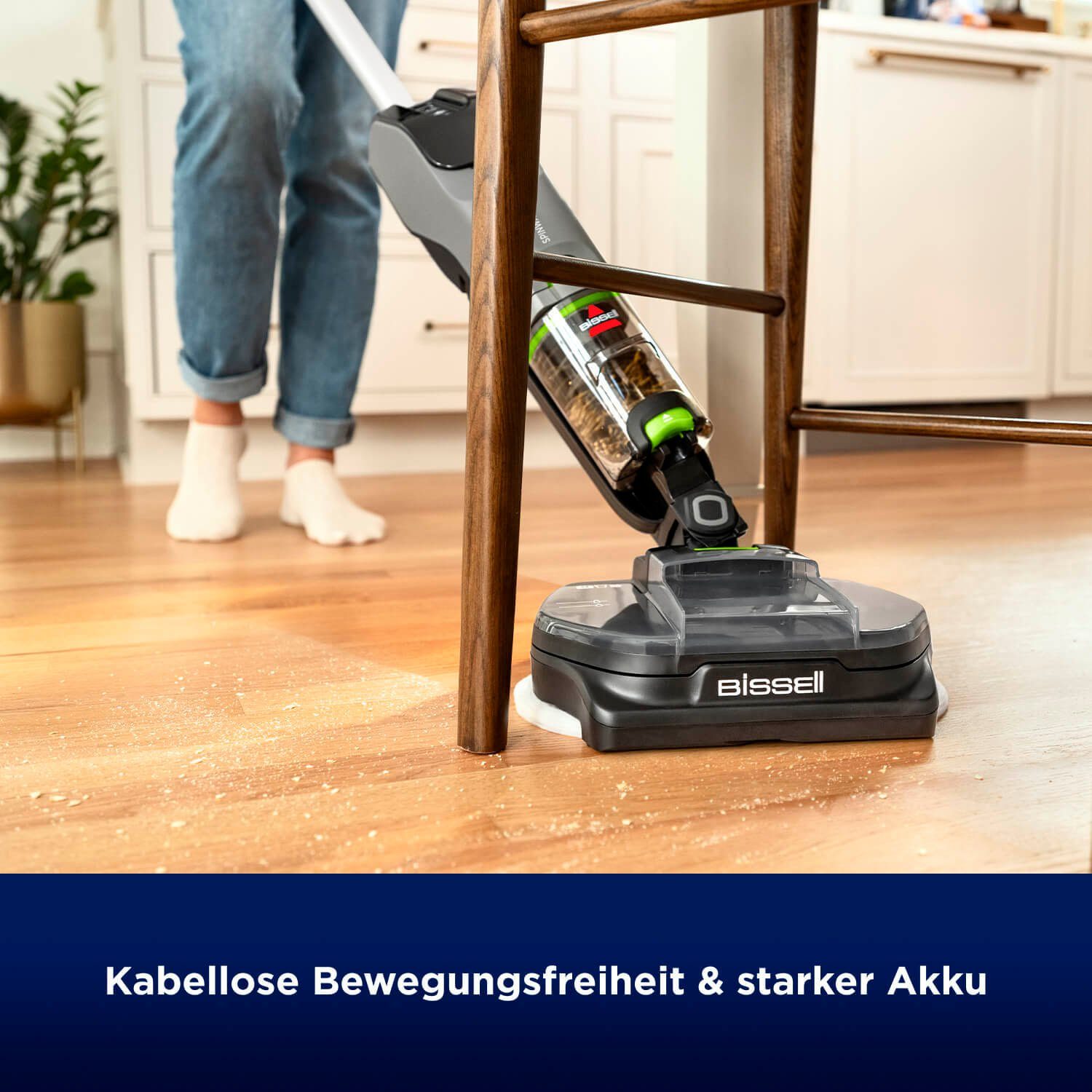 Bissell Nat- en droogzuiger 3893N, SpinWave®+ Vac PET Select, stofvrij dweilen draadloos, voor alle harde vloeren, 3 reinigingsmodi inclusief zuigmodus