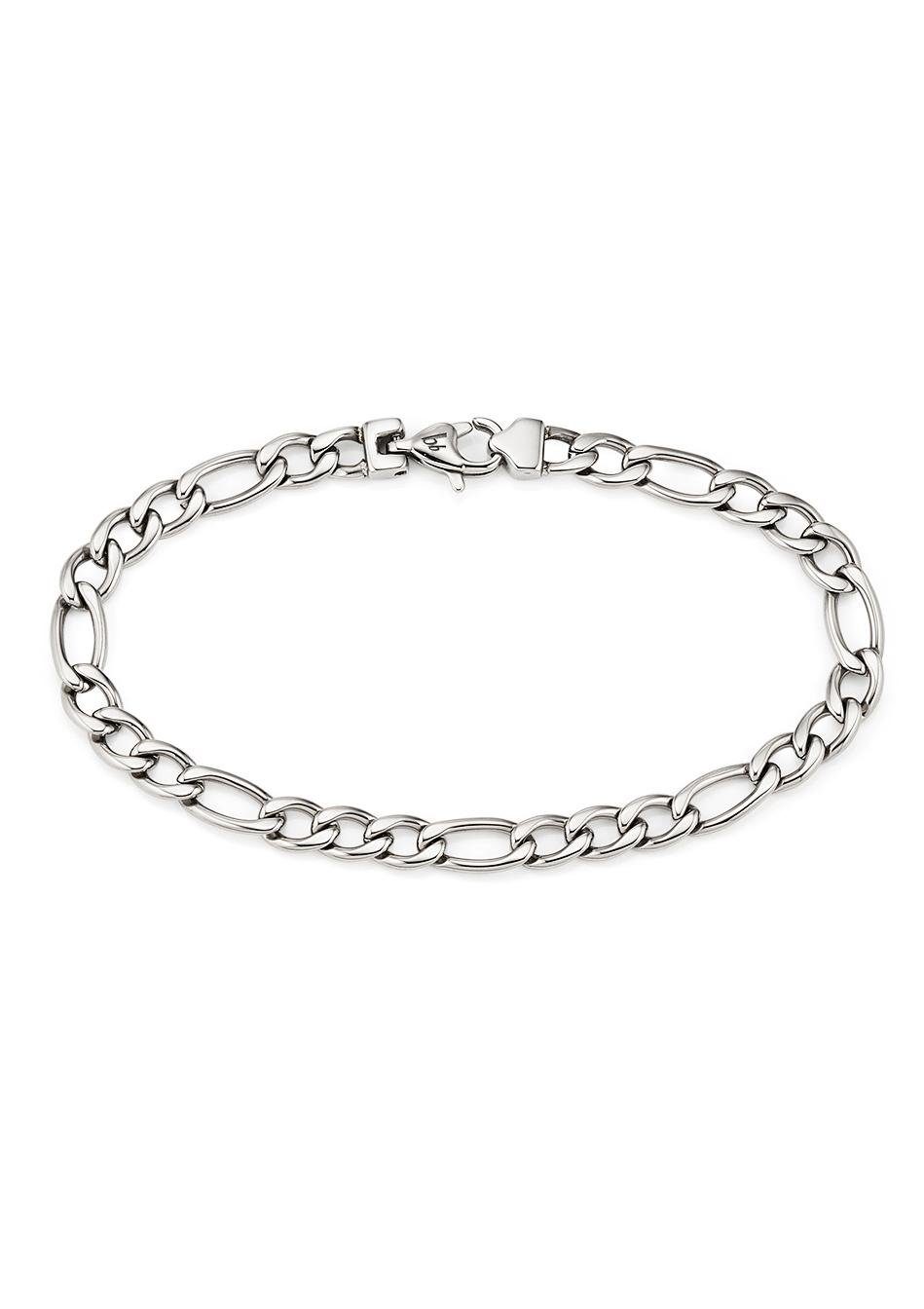 Bruno Banani Edelstalen armband Sieraad cadeau armketting figaroketting breed zilver heren armbanden maat 19 zilver