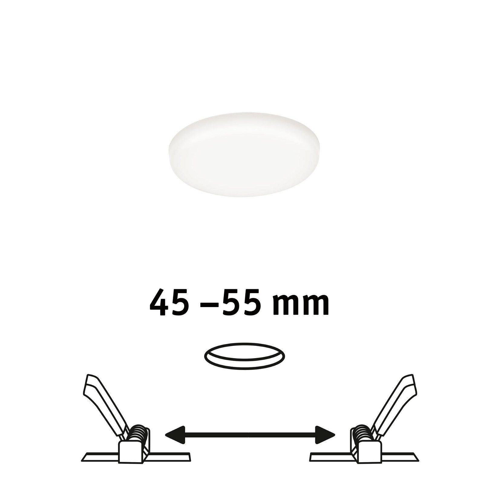 Paulmann Ledinbouwlamp VariFit Veluna IP44 rond 75mm 4,5W 400lm 4000K Satin (1 stuk)
