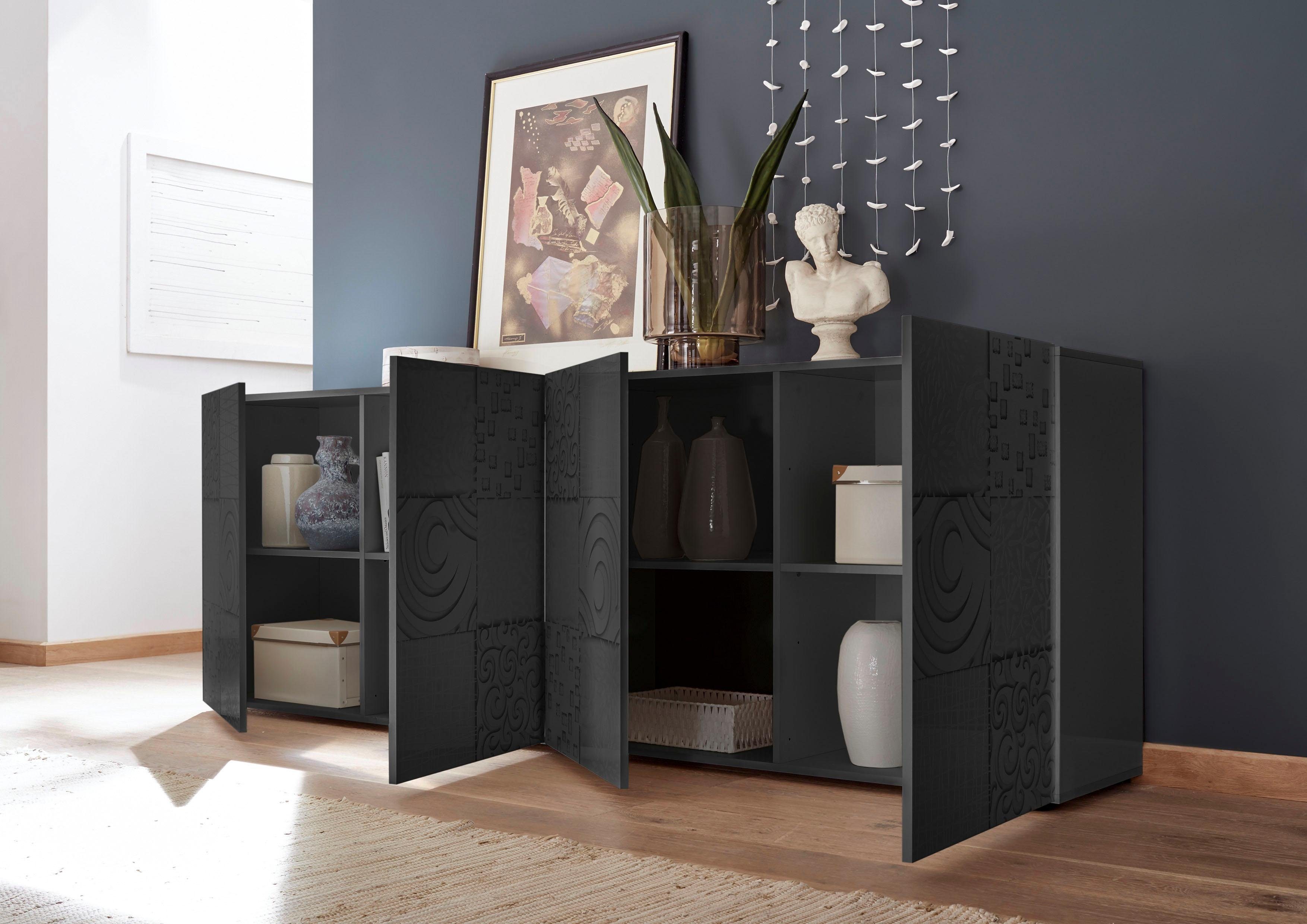 INOSIGN Dressoir Miro Breedte 241 cm met decoratieve zeefdruk