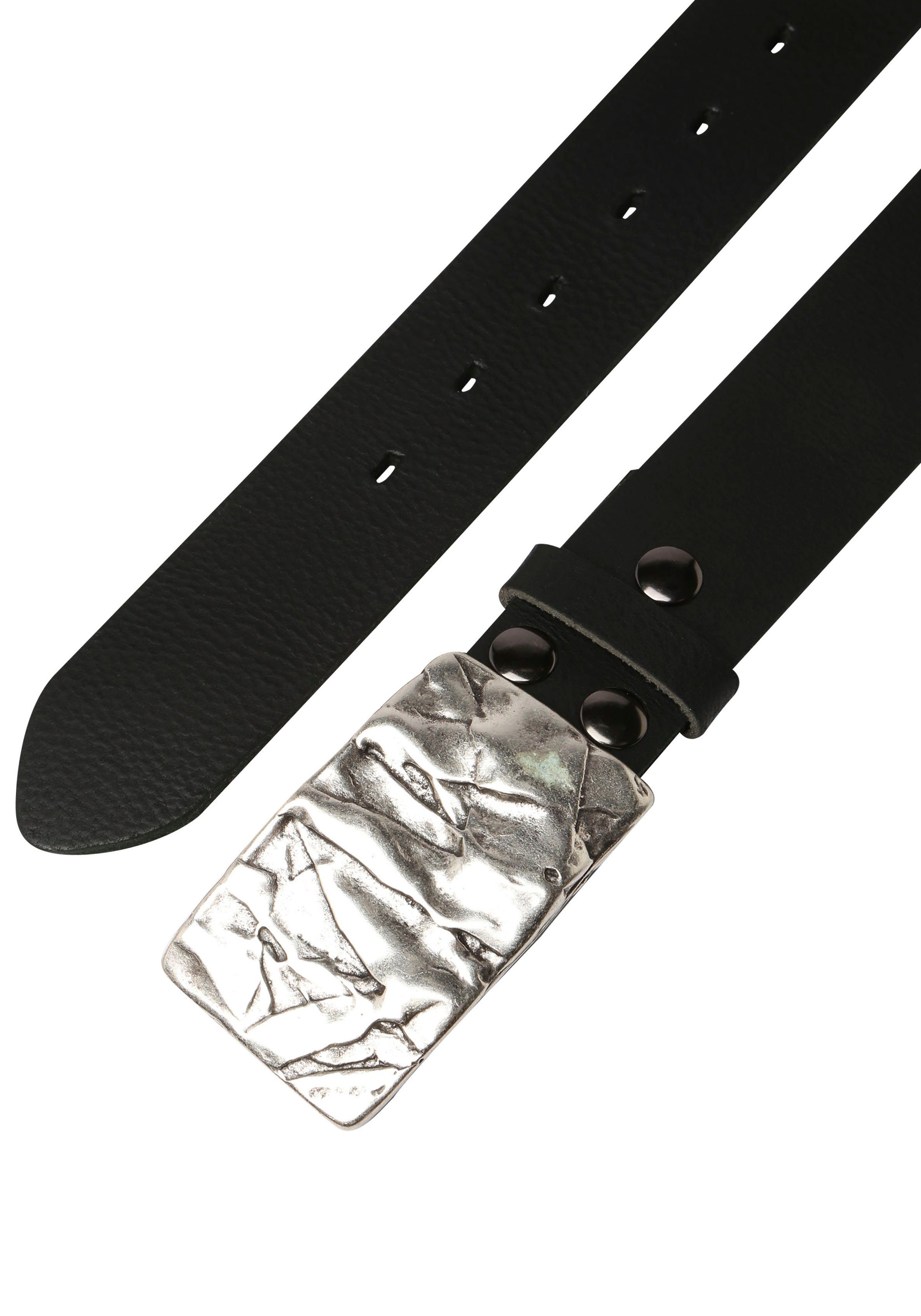 RETTUNGSRING by showroom 019° Leren riem met verwisselbare sluiting "veldwand zilverkleur"
