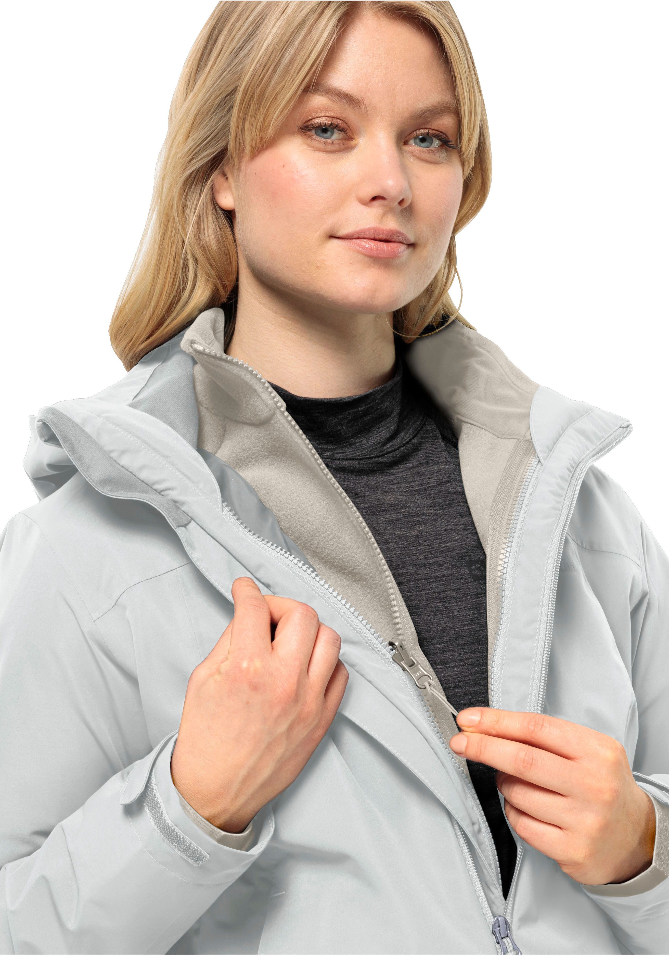 Jack Wolfskin Fleecejack MOONRISE FZ W met korte systeemrits voor wandelingen