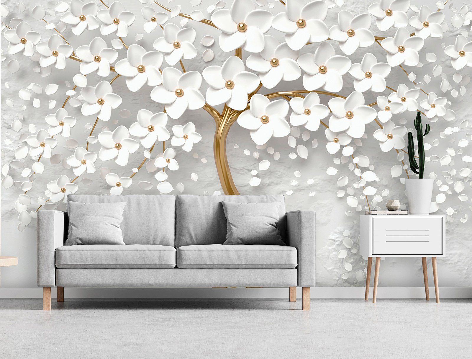 Consalnet Vliesbehang 3D boom met bloemen modern, fotobehang voor woonkamer of slaapkamer in de online shop | OTTO
