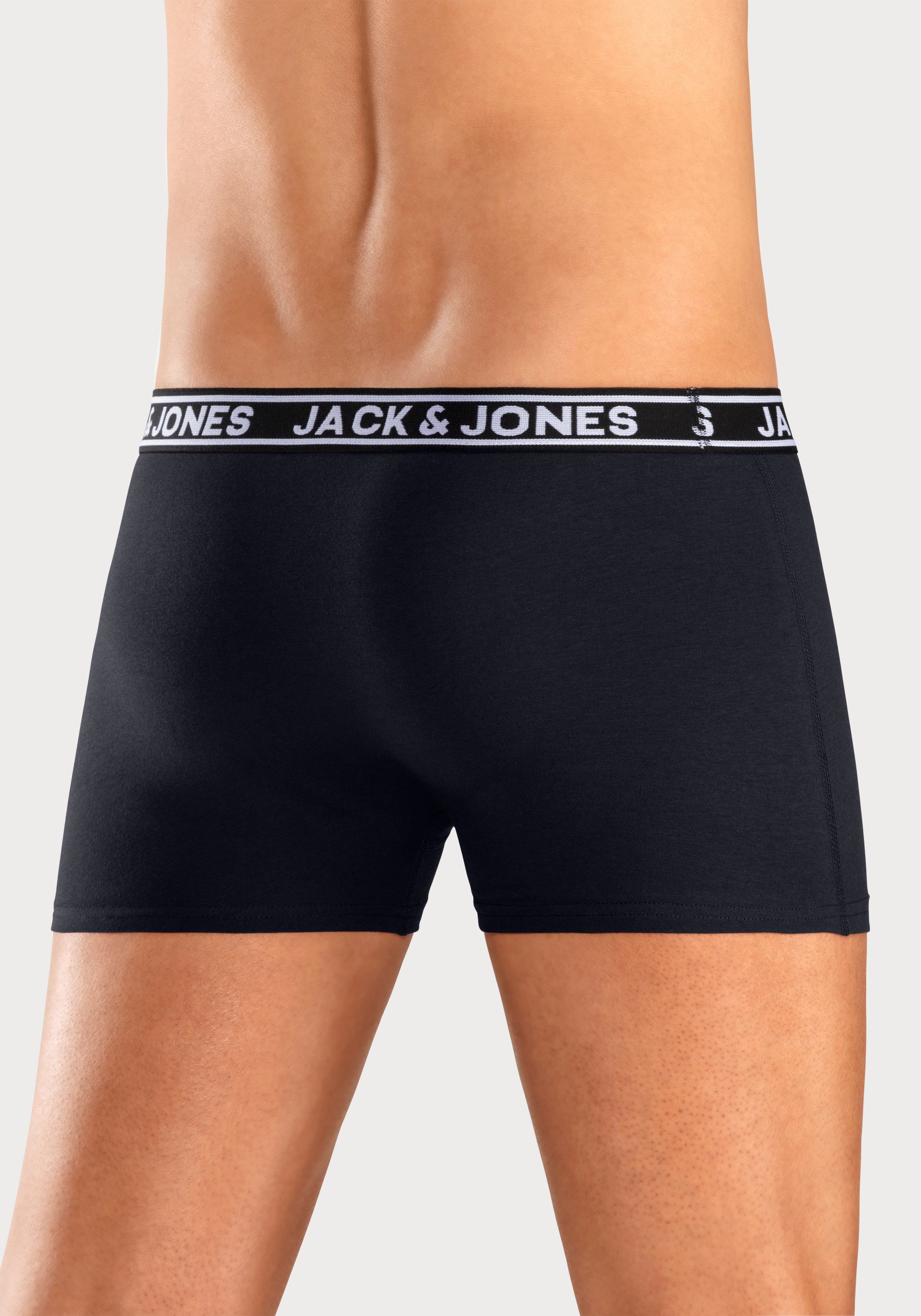 Jack & Jones Trunk JACCRISP in 6-pack met logoband en stretchcomfort effen met kleuraccent, modieus, nauwsluitend, katoenmix (set, 6 stuks)