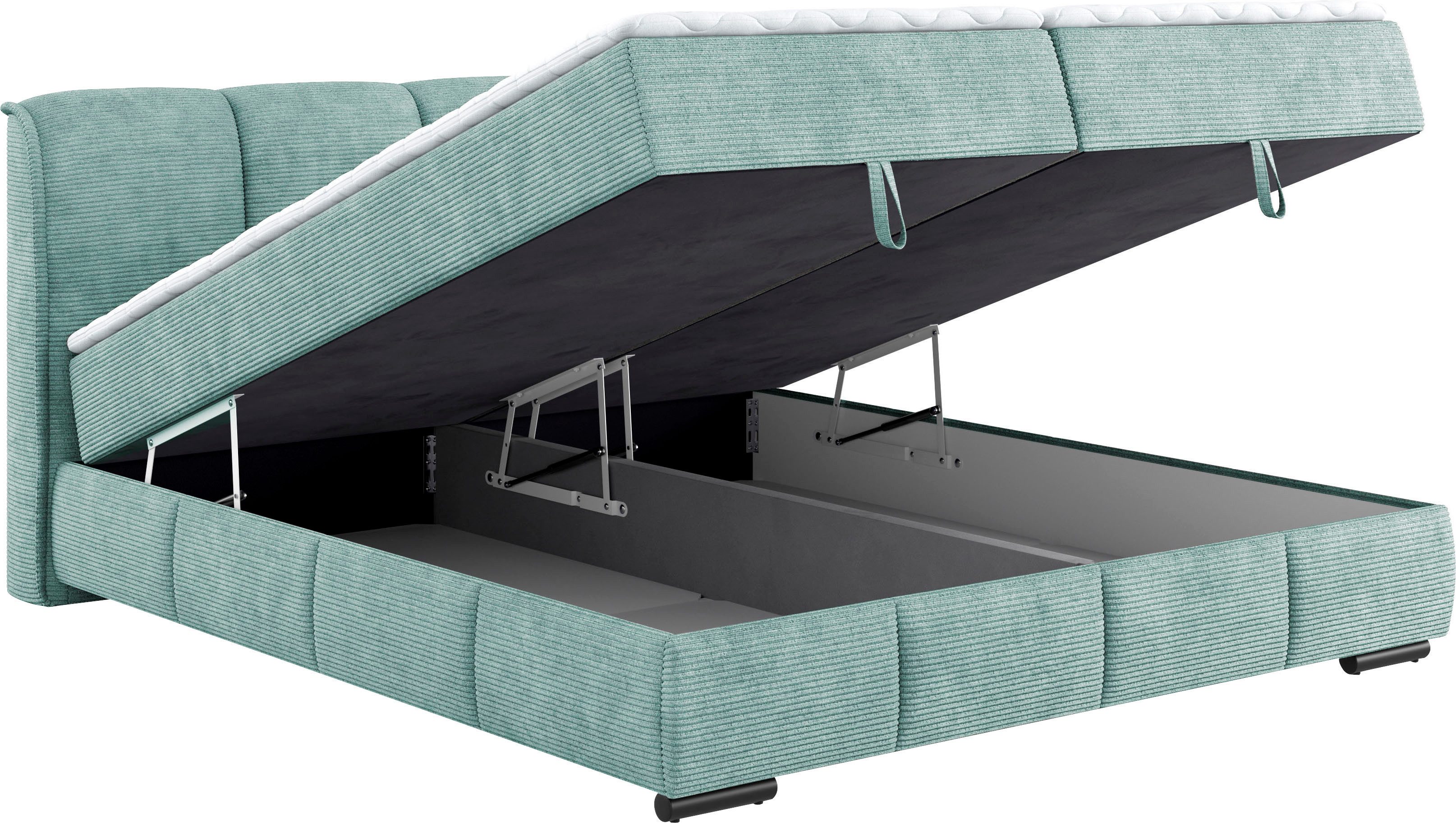 Mr. Couch Boxspring Bethany met bedkist, incl. matras Topmatras en sierkussen, in verschillende hardheden beschikbaar
