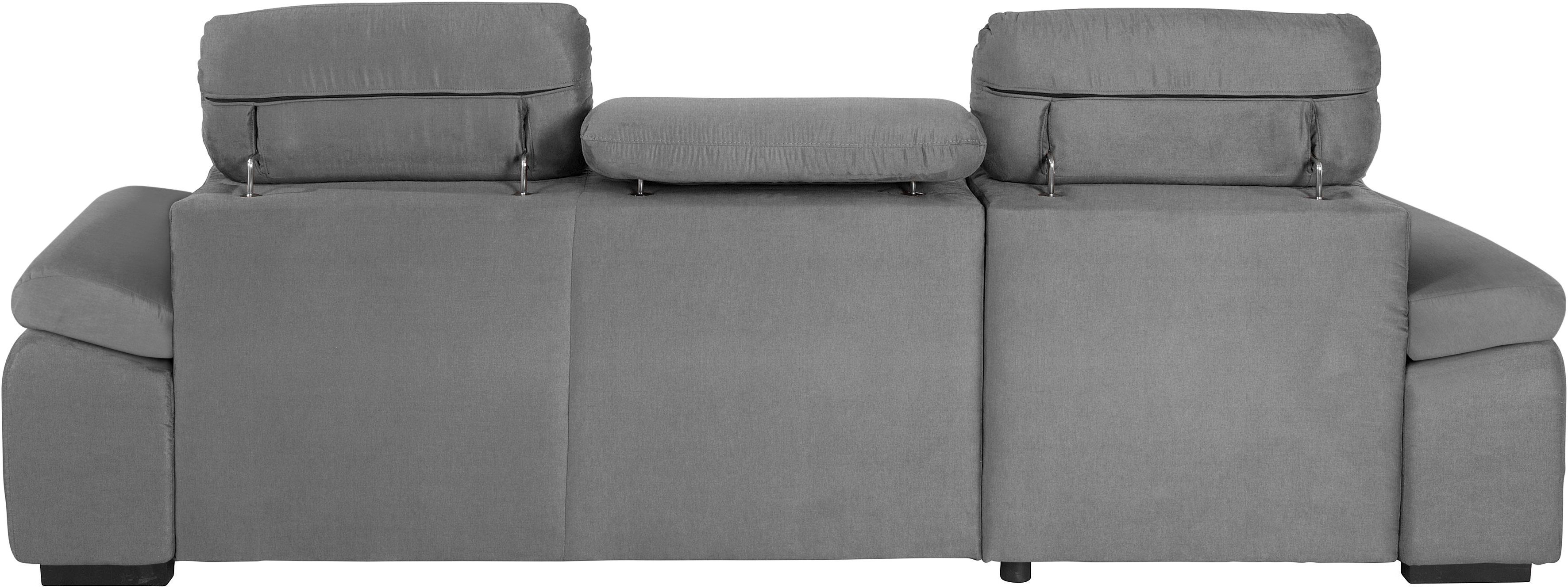 COTTA Hoekbank Lola L-vorm met hoofdeinde-functie & poef keuze met bedfunctie, bedlade & armleuningverstelling (set)