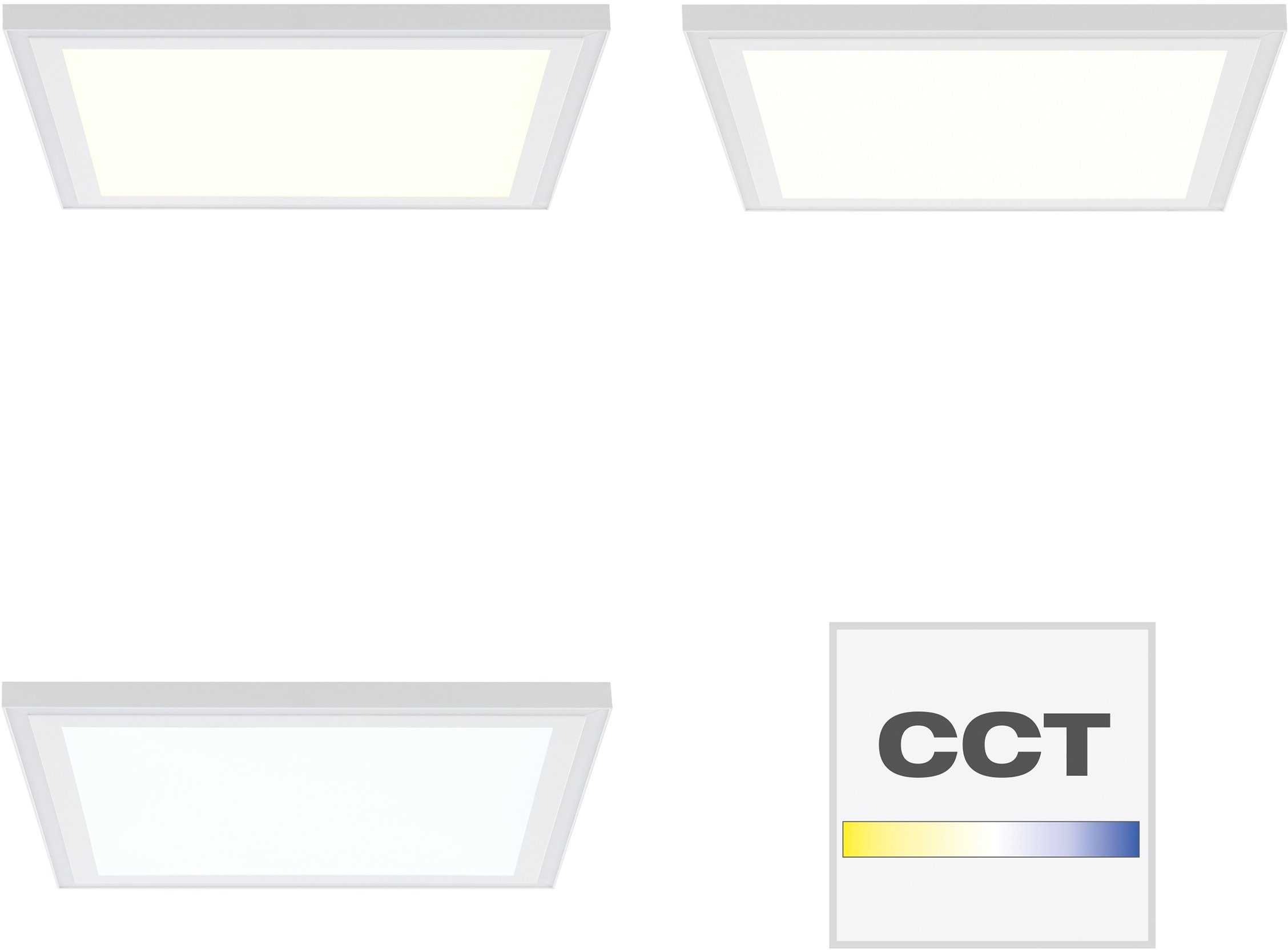 Brilliant Leuchten Ledscherm Laurice 40x40 cm, dimbaar, cct, frame-light, 2400 lumen, metaal/kunststof, wit (1 stuk)