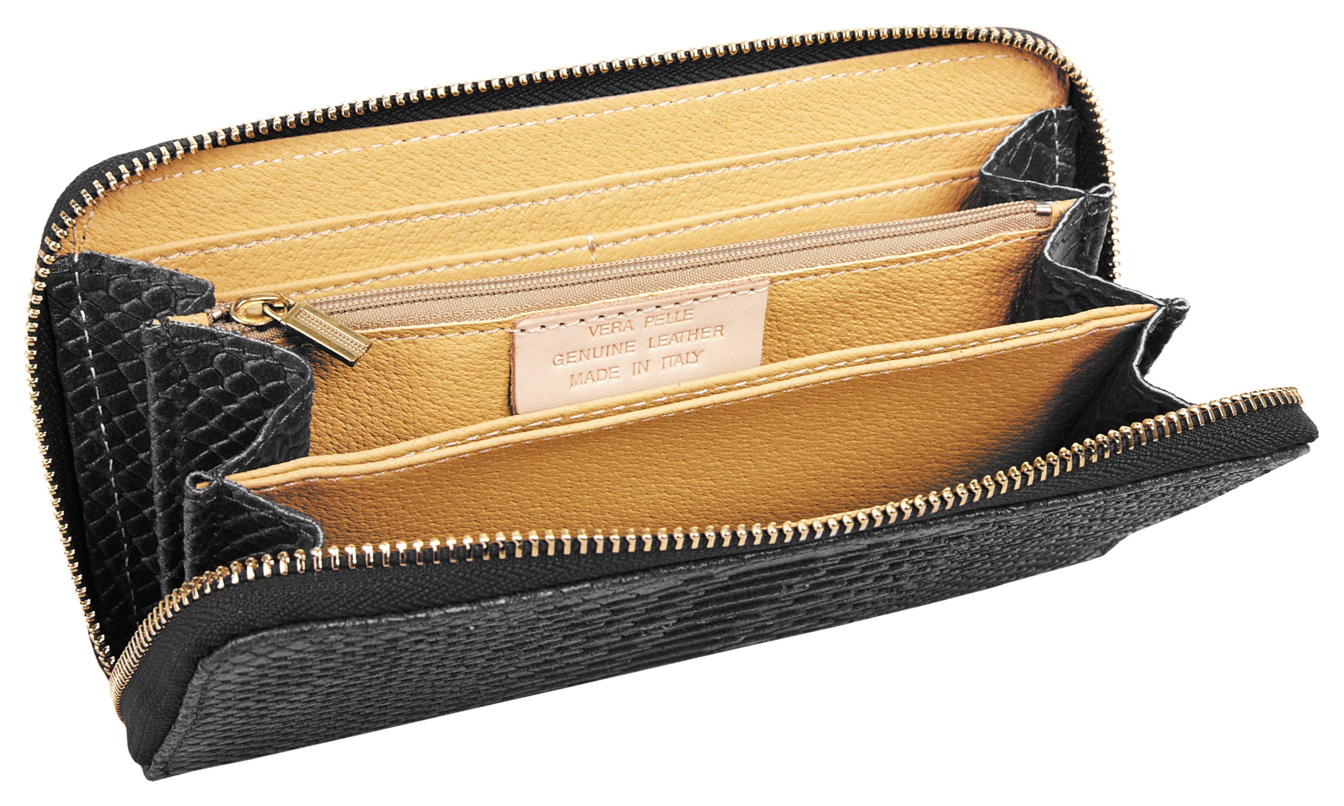 Cluty Portemonnee echt leer, made in italy