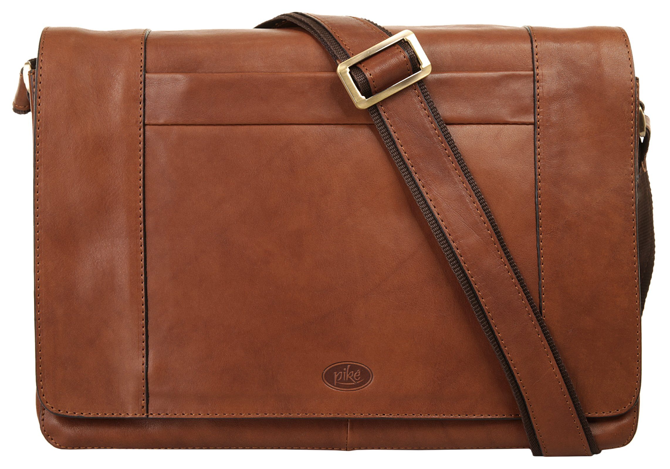 Piké Messenger Bag echt leder unisex schoudertassen maat one size (38 x 27 x 14 cm - 15 l) bruin