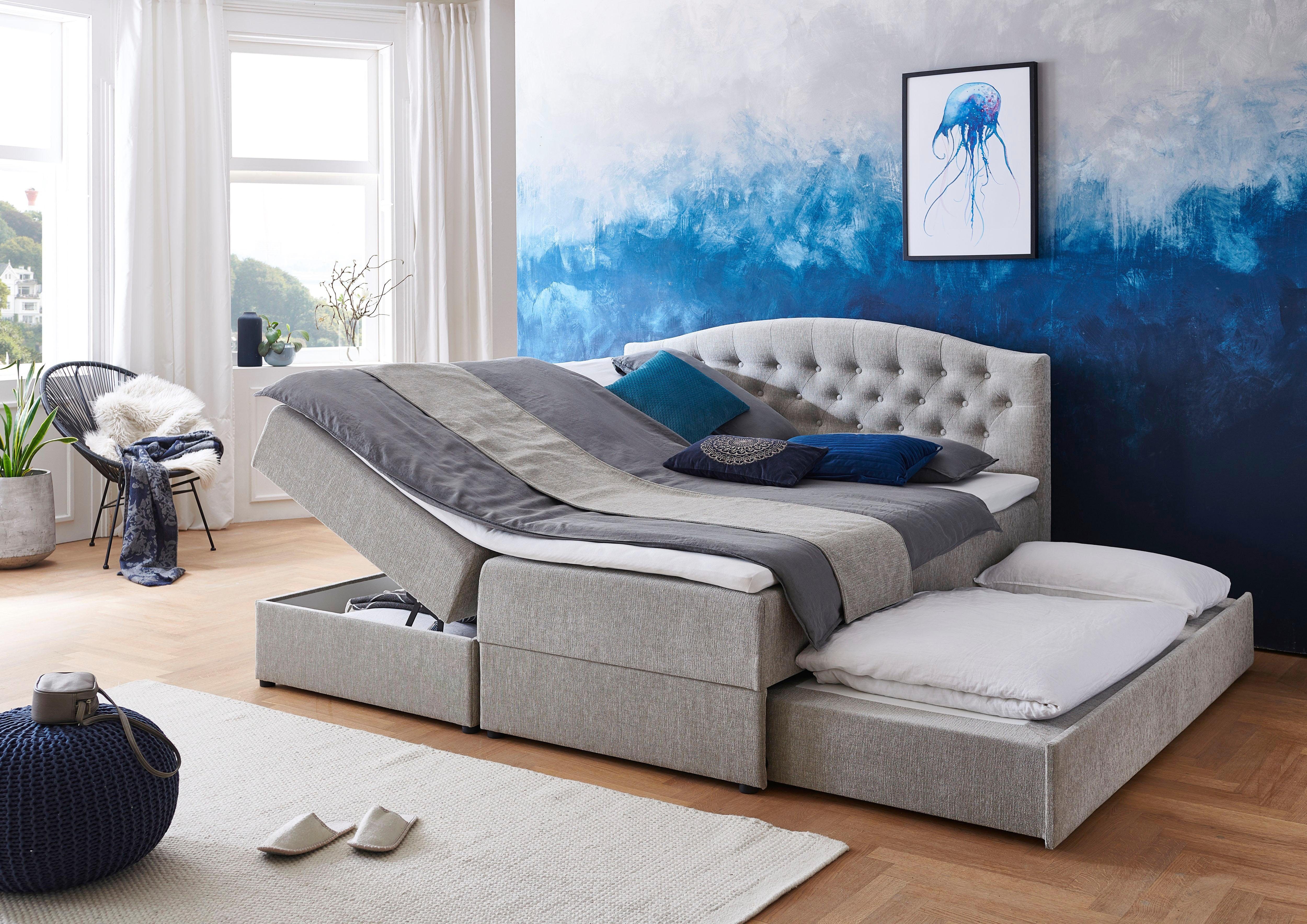 ATLANTIC home collection Boxspring Lotte met topmatras, bedkist en logeerbed