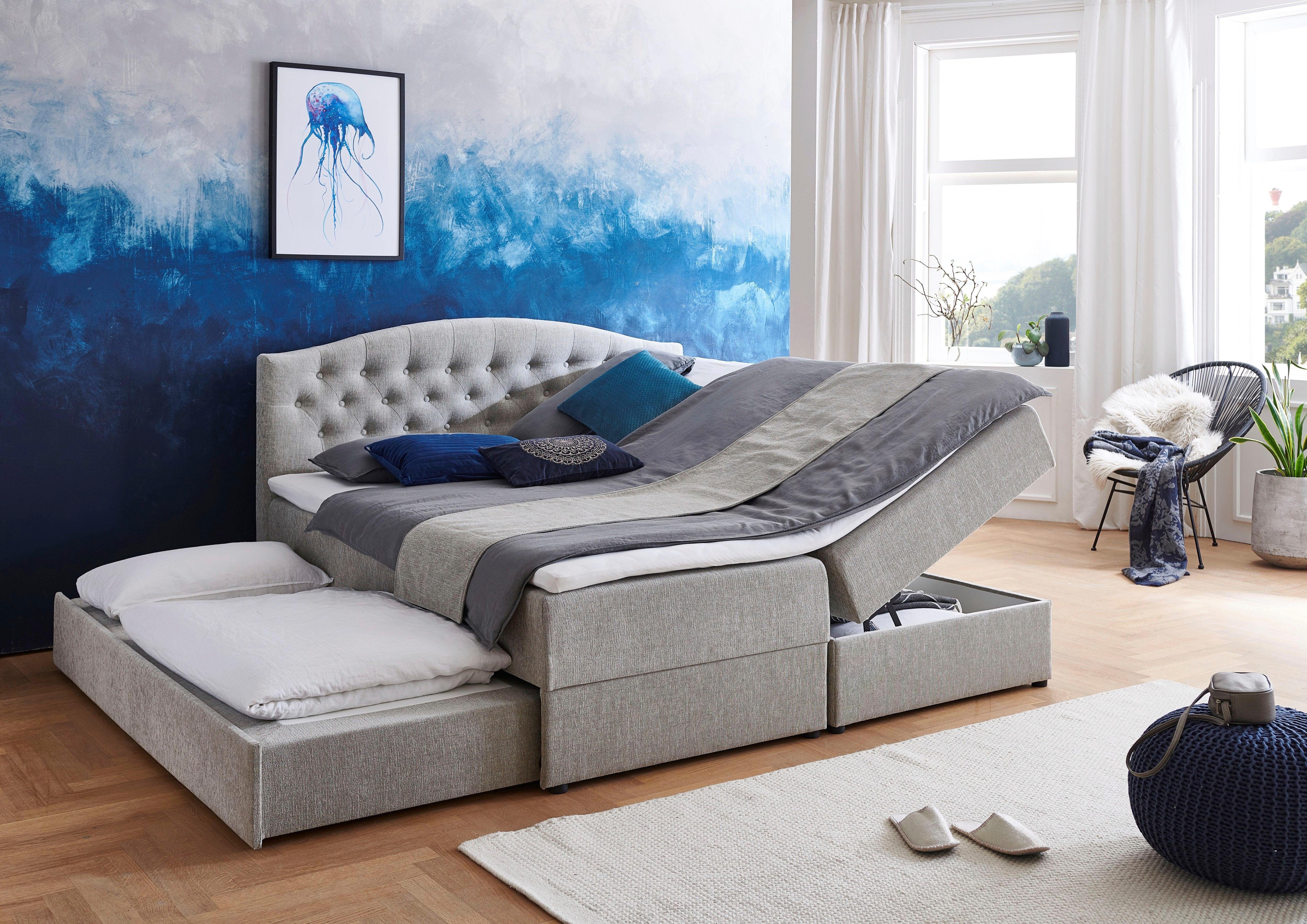 ATLANTIC home collection Boxspring Lotte met topmatras, bedkist en logeerbed