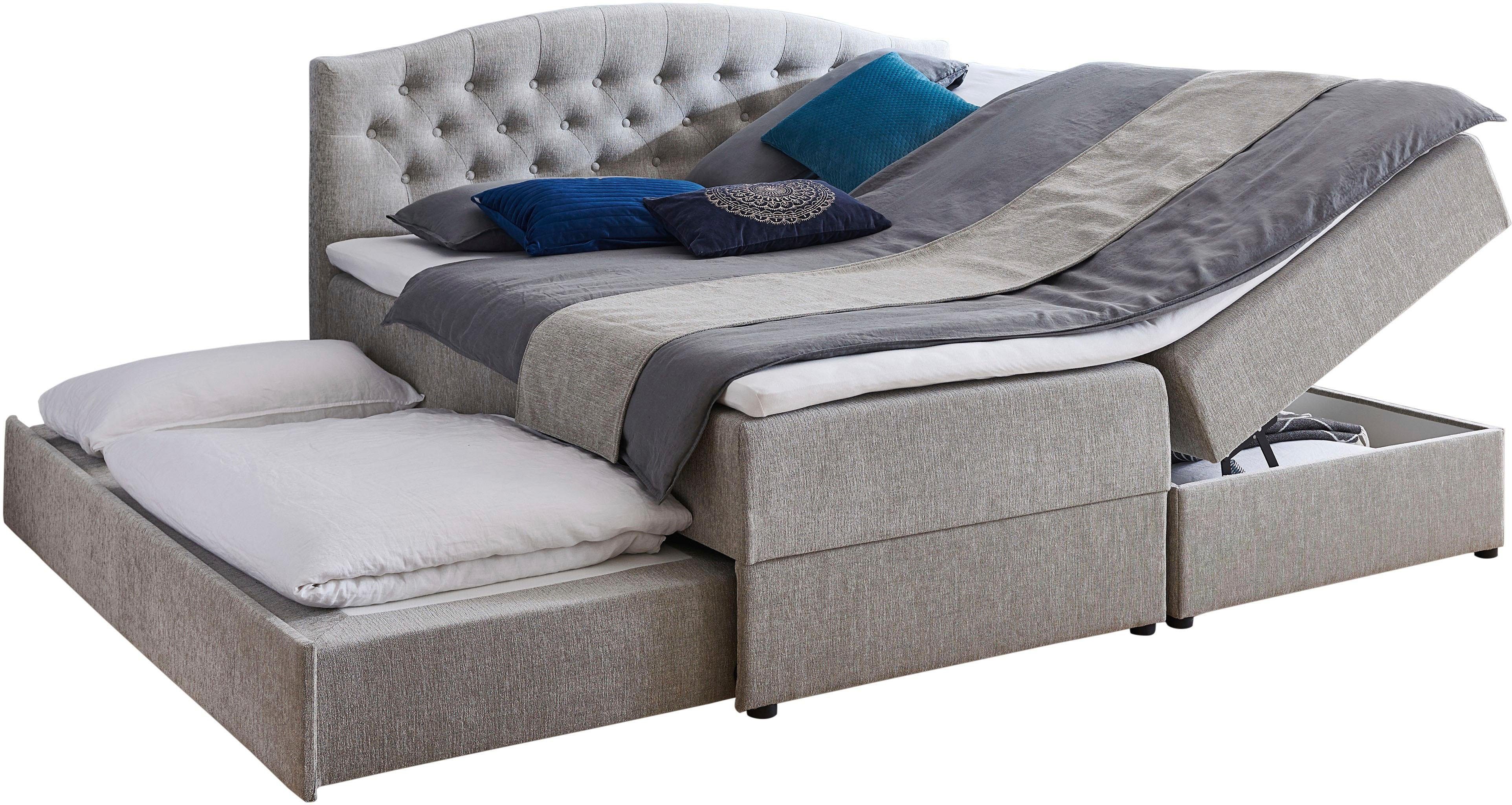 ATLANTIC home collection Boxspring Lotte met topmatras, bedkist en logeerbed