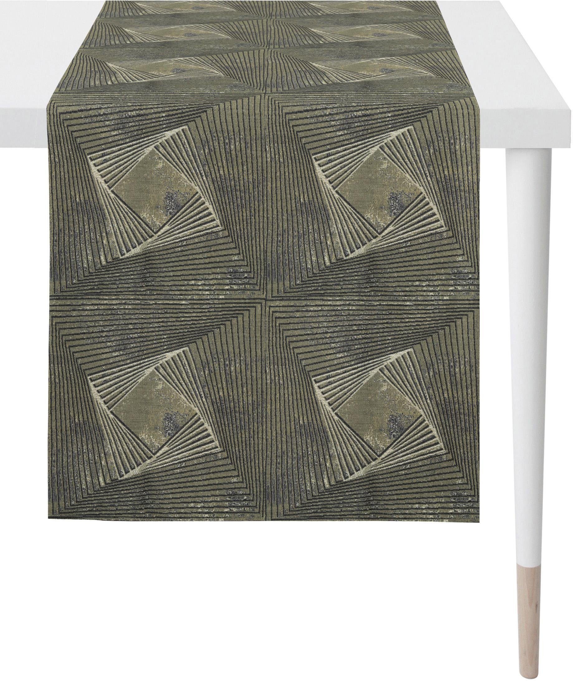 APELT Tafelloper 1307 Loft Style, jacquard (1 stuk) tafelkleden maat 43x135 cm grijs