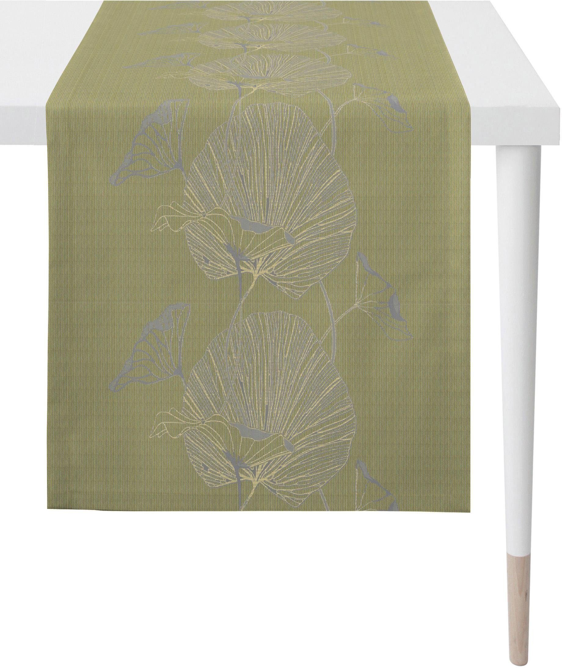 APELT Tafelloper Nora - herfsttijd, jacquard, herfstdecoratie, herfst (1 stuk) tafelkleden maat 48x140 cm groen