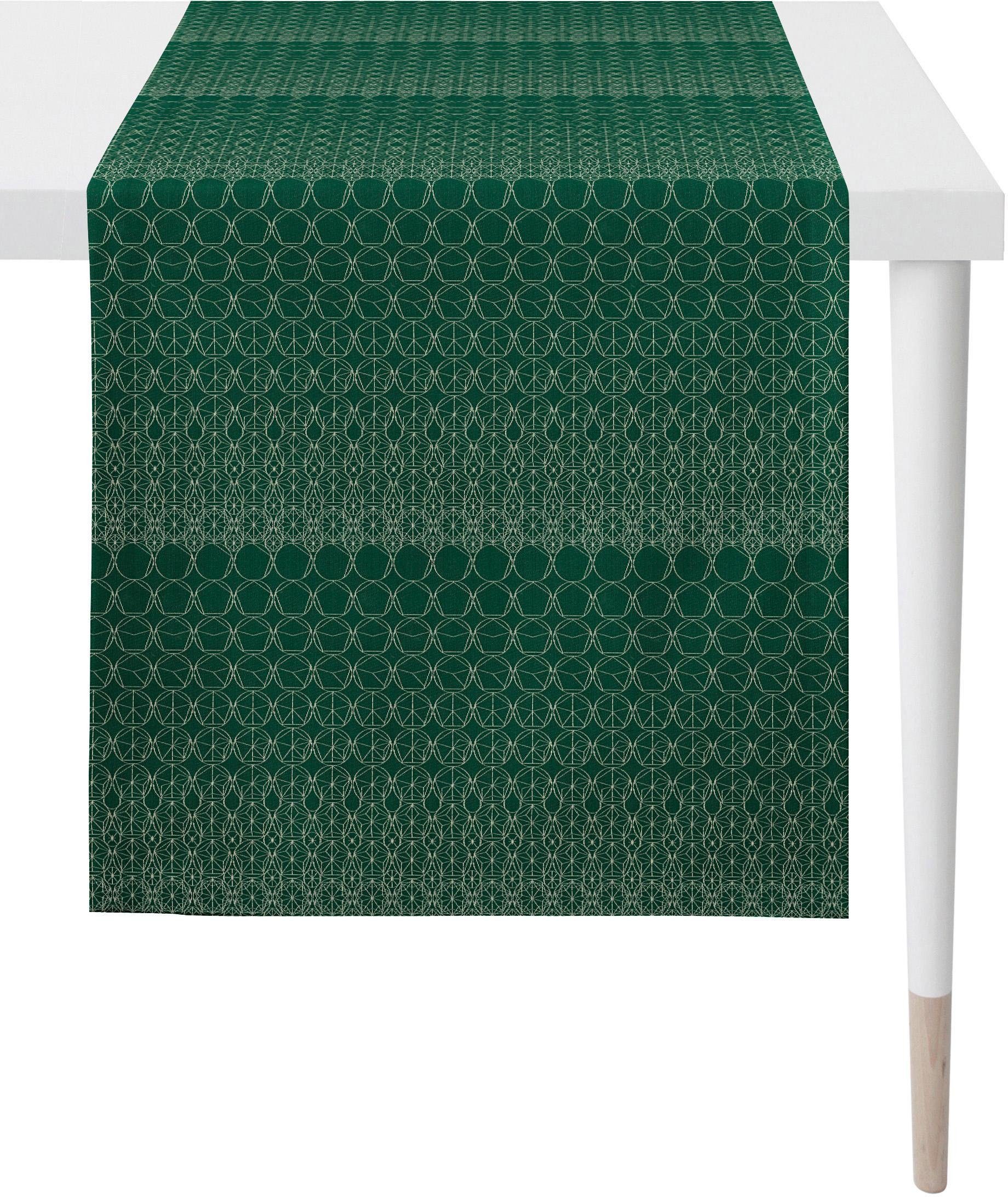 APELT Tafelloper 1308 Loft Style, jacquard (1 stuk) tafelkleden maat 48x140 cm groen