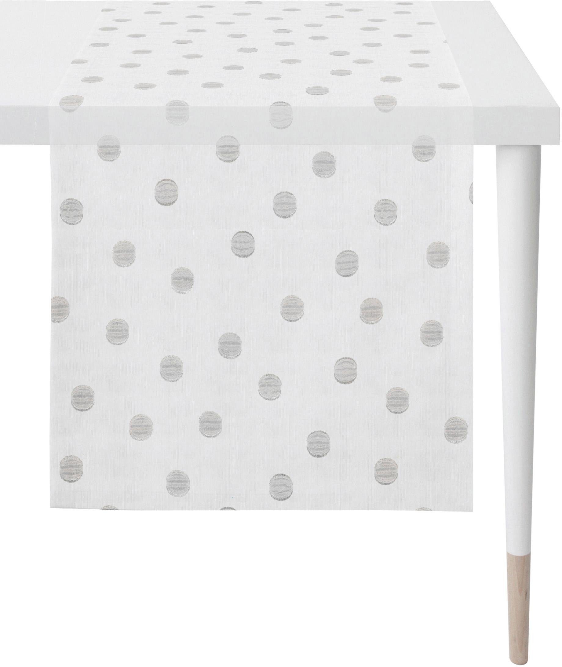 APELT Tafelloper Sevilla - Loft Style Scherli - transparant (1 stuk) tafelkleden maat 48x135 cm wit