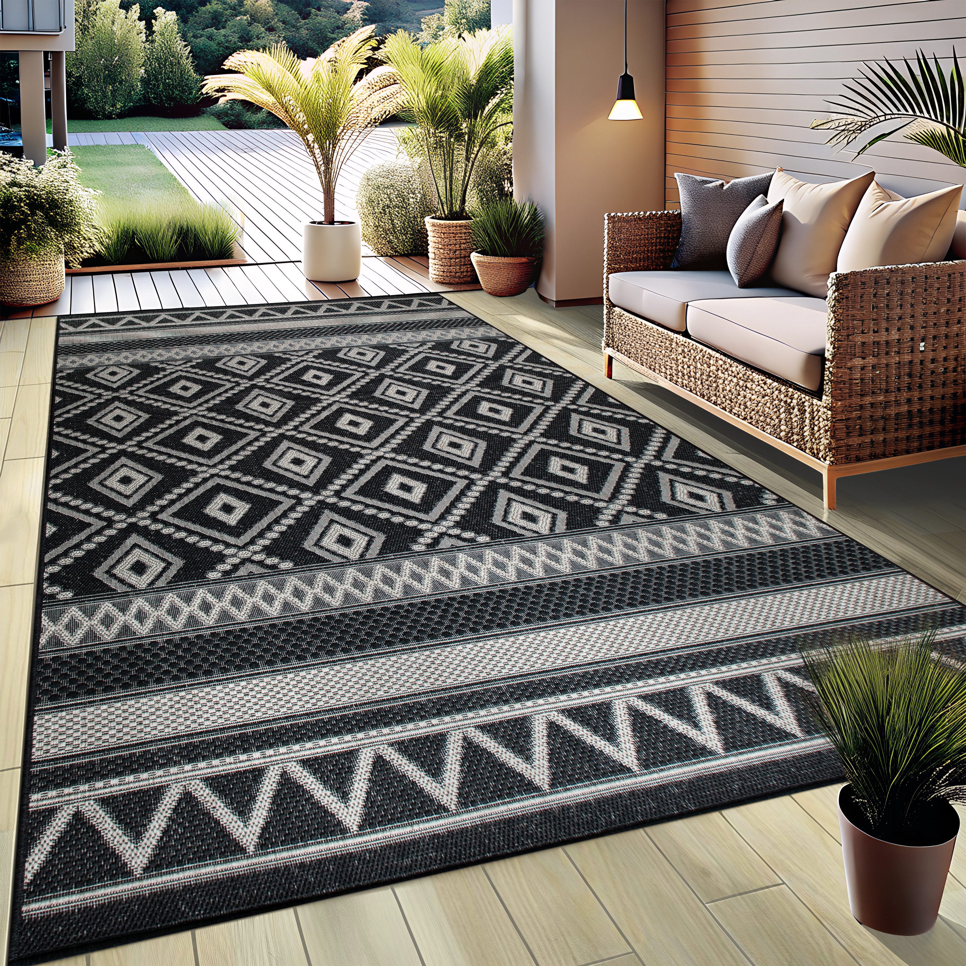 my home Vloerkleed Toronto is ook als loper verkrijgbaar Geschikt voor binnen en buiten, sisal-look, weerbestendig & uv-bestendig, boho
