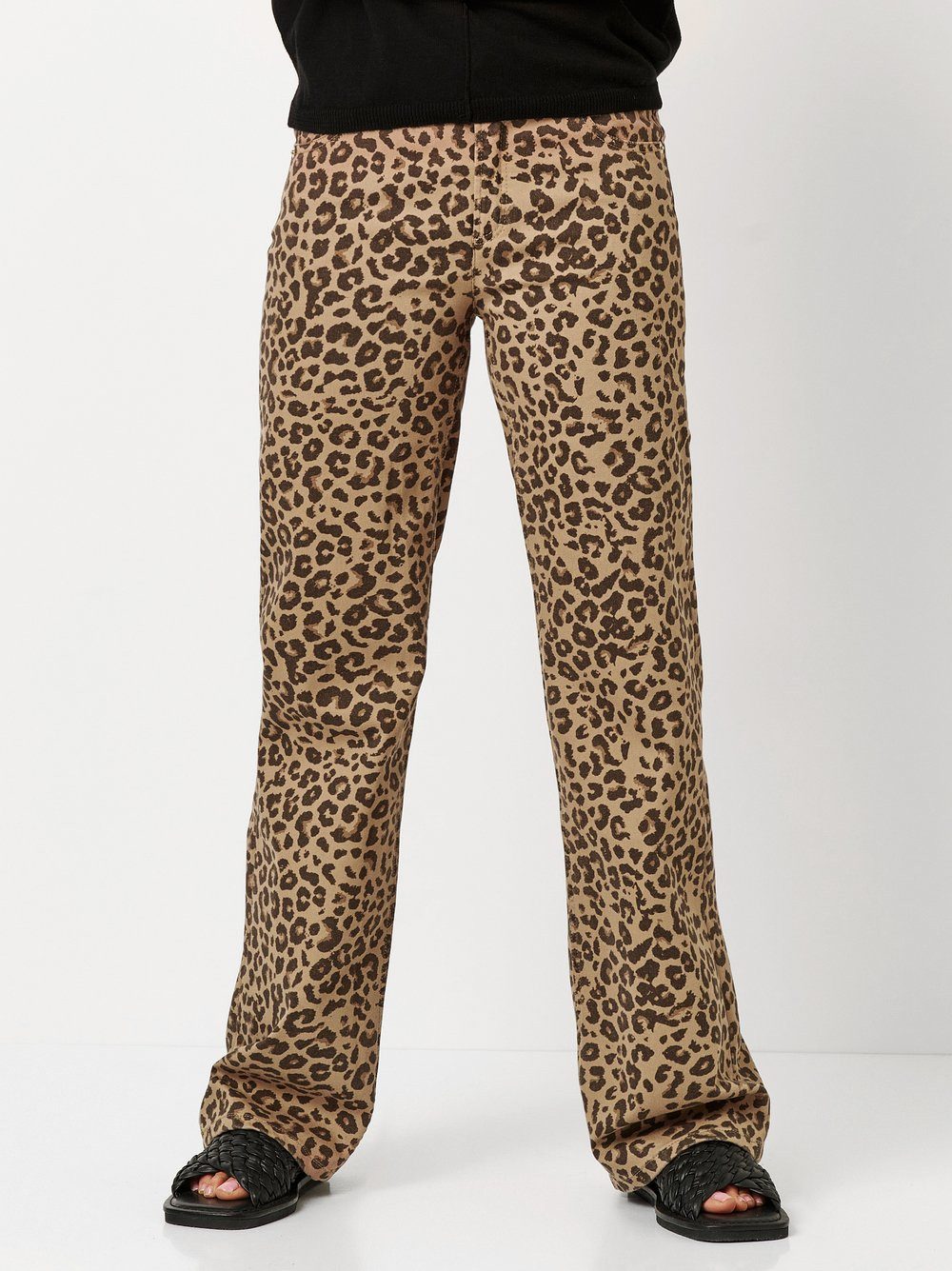 TONI Straight jeans Ella met luipaardprint