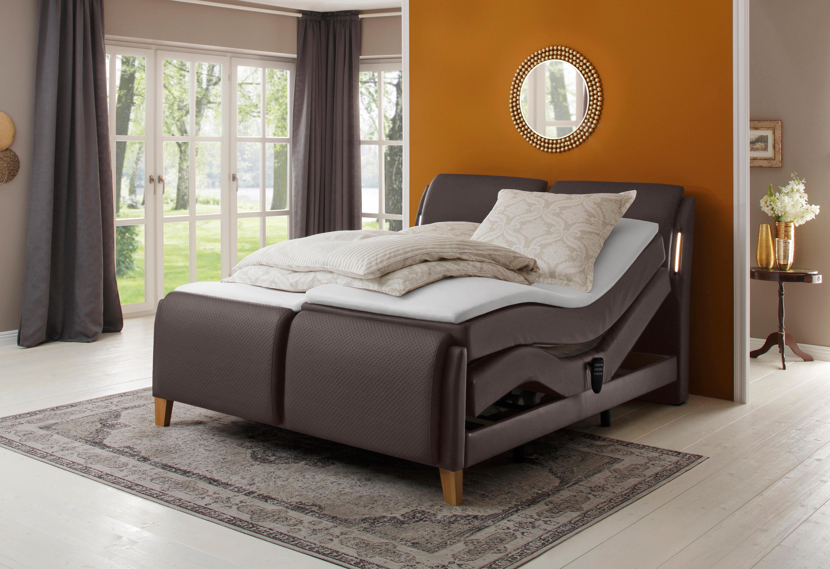 Home affaire Boxspring Messina2 Ligcomfort elektrisch verstelbaar boxsprings bruin
