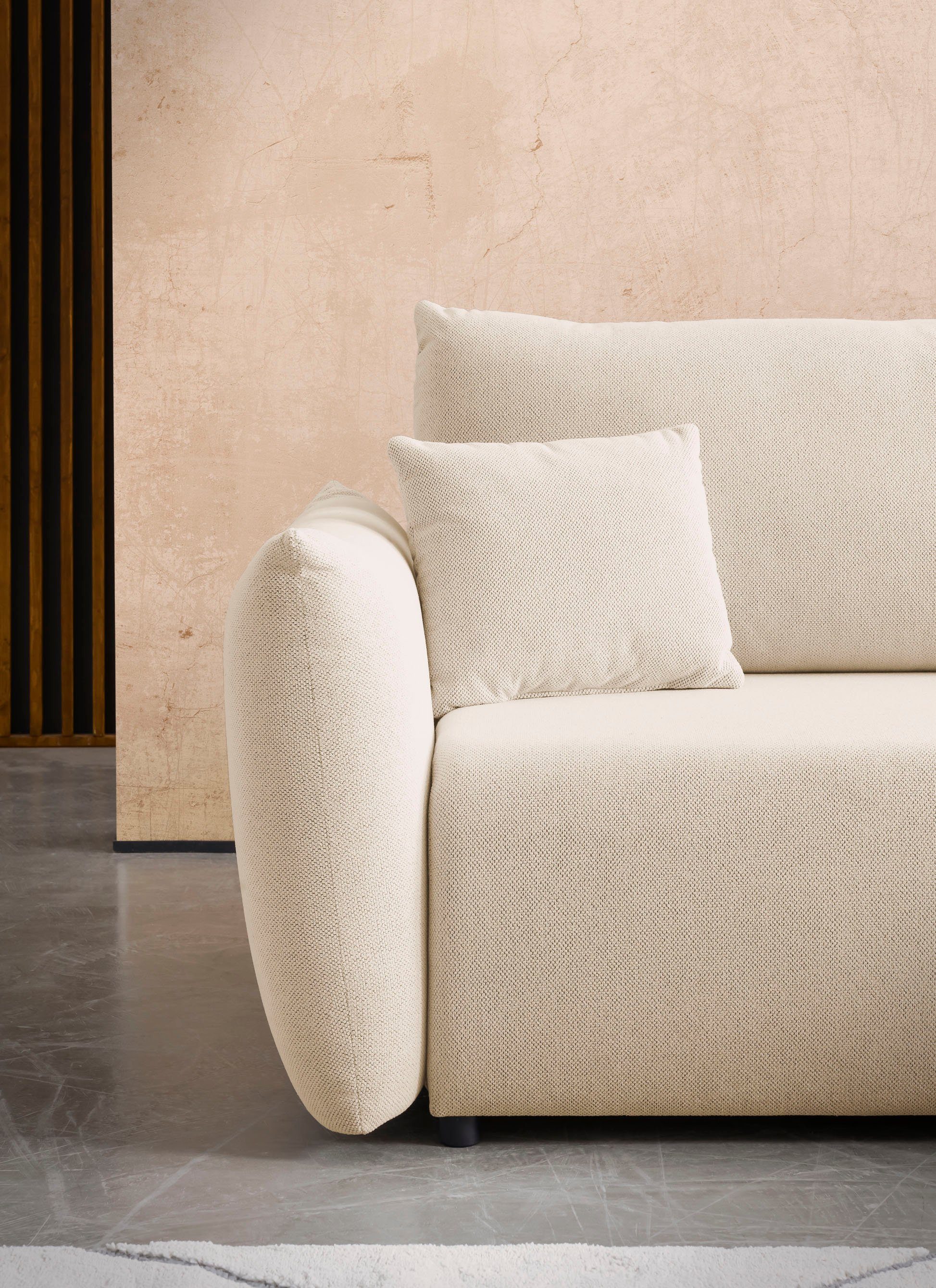 INOSIGN Hoekbank MAVAS bedbank met bedkist, L-model, ca. 257/127 cm (ligoppervlak 212/145 cm), ribfluweel, chenille, structuur