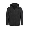 stedman fleecejack outdoor hooded jacket met comfortabele capuchon (1 stuk) zwart