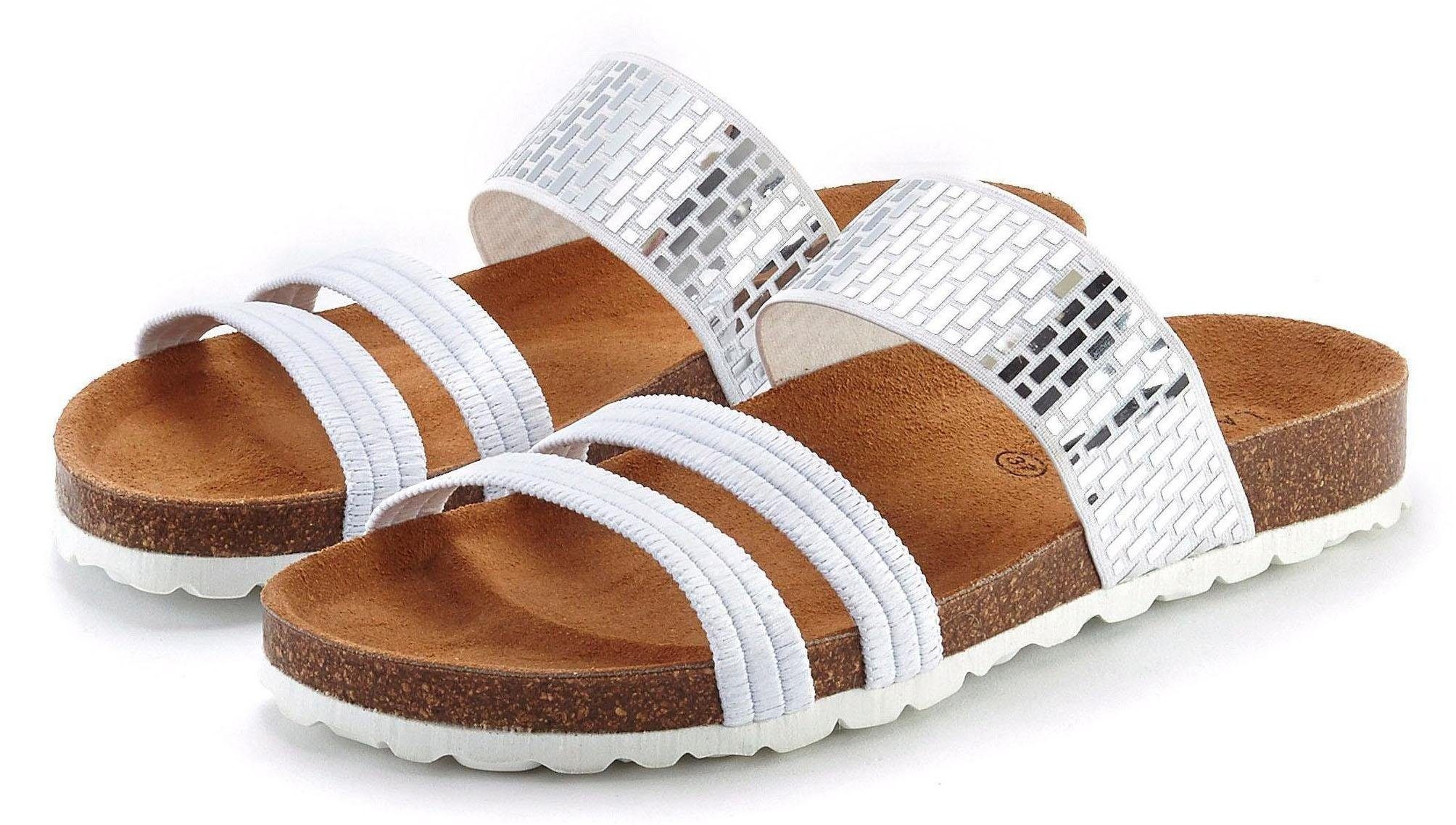 Lascana Slippers Mule, Sandalen, open schoen dames sandaaltjes maat 40 EU wit