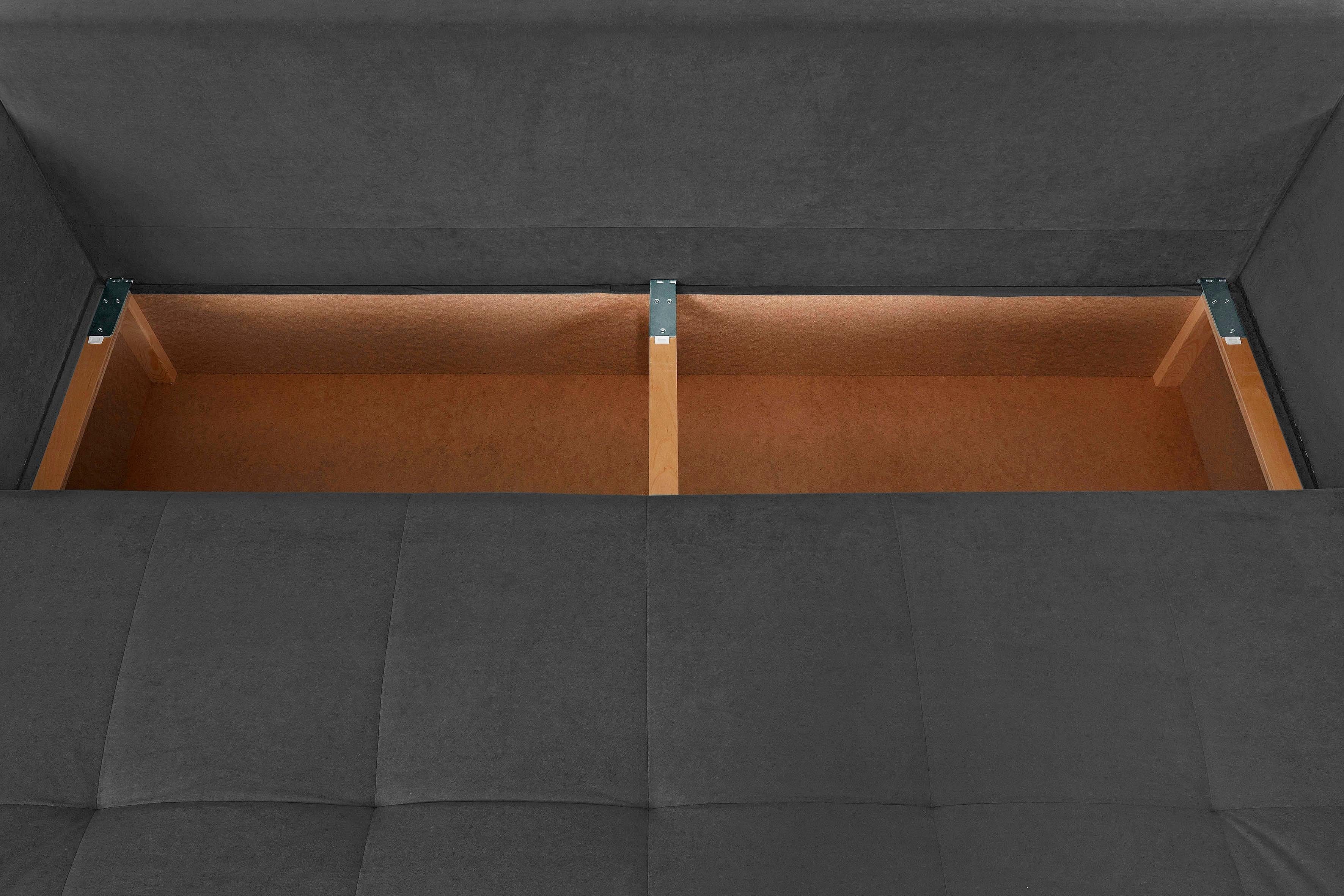COLLECTION AB Slaapbank Zonne-energie Slaapfunctie, bedkist, binnenvering en losse rug- en sierkussens