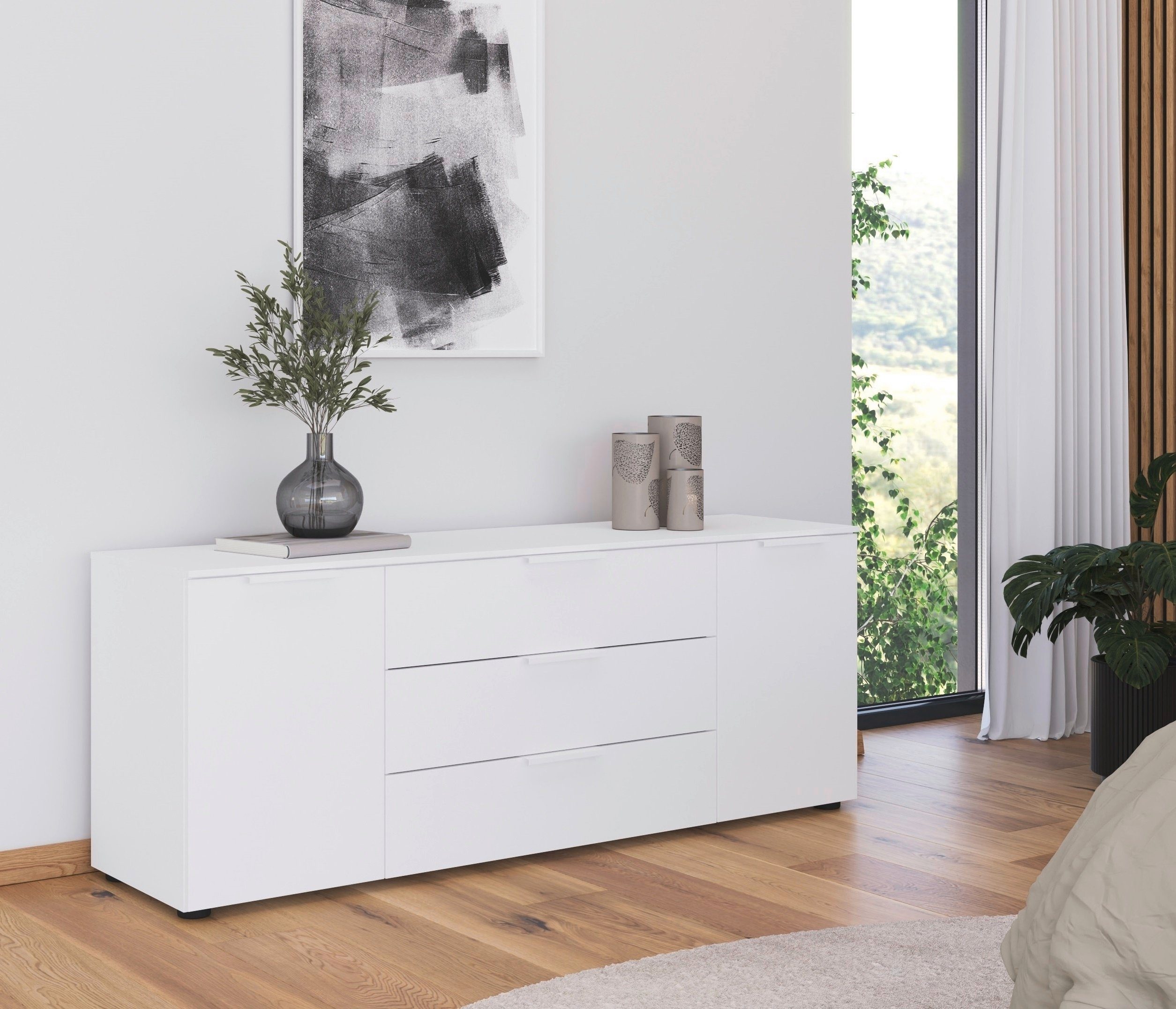 rauch Ladekast Flipp kast sideboard waskast 2 deurs met 3 laden en soft-close functie
