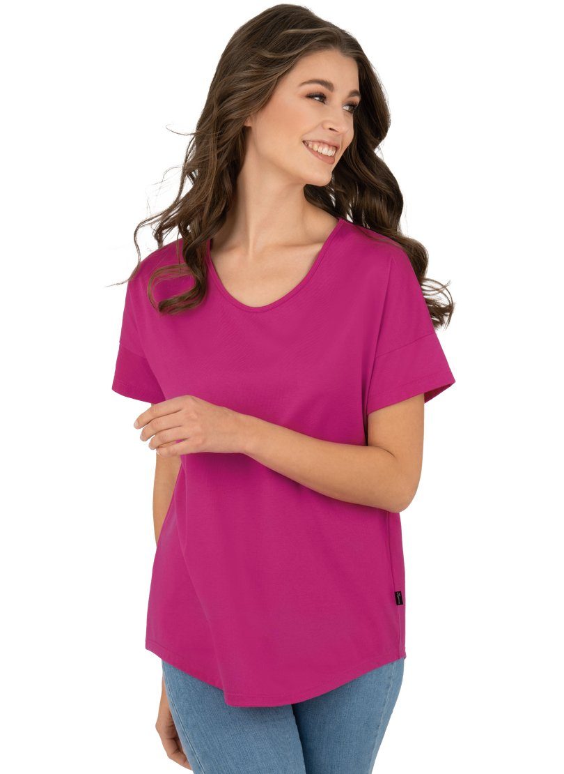 Trigema T-shirt TRIGEMA oversized T-shirt met V-hals (1-delig)