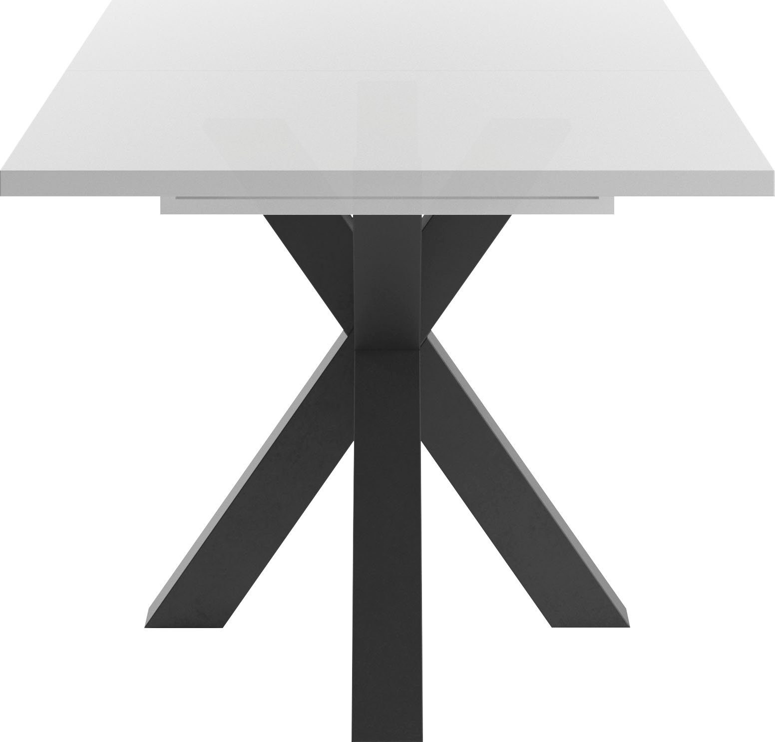 set one by Musterring Eettafel Atlanta System met synchroon uittreksysteem, 160-210 x 90 cm, frame in stervorm