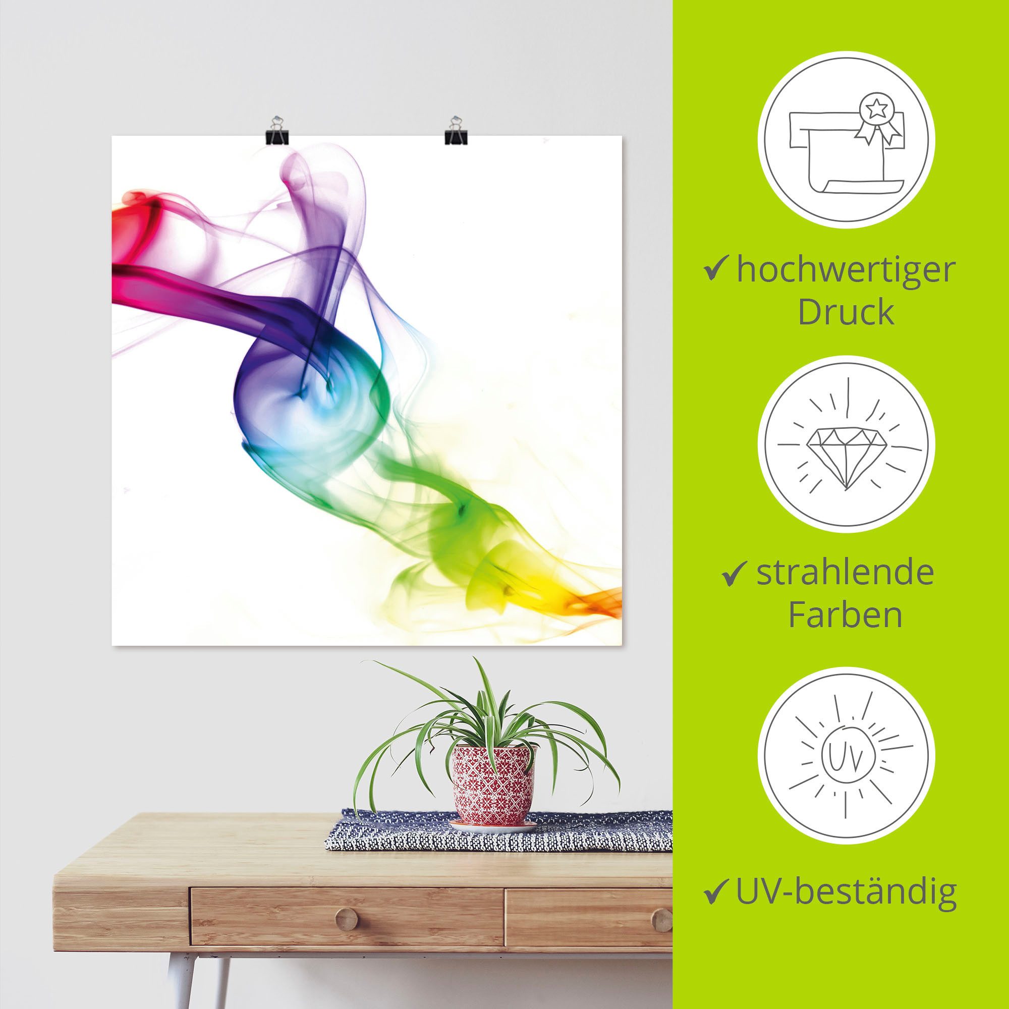 Artland Artprint Rook - abstract als artprint op linnen, poster in verschillende formaten maten