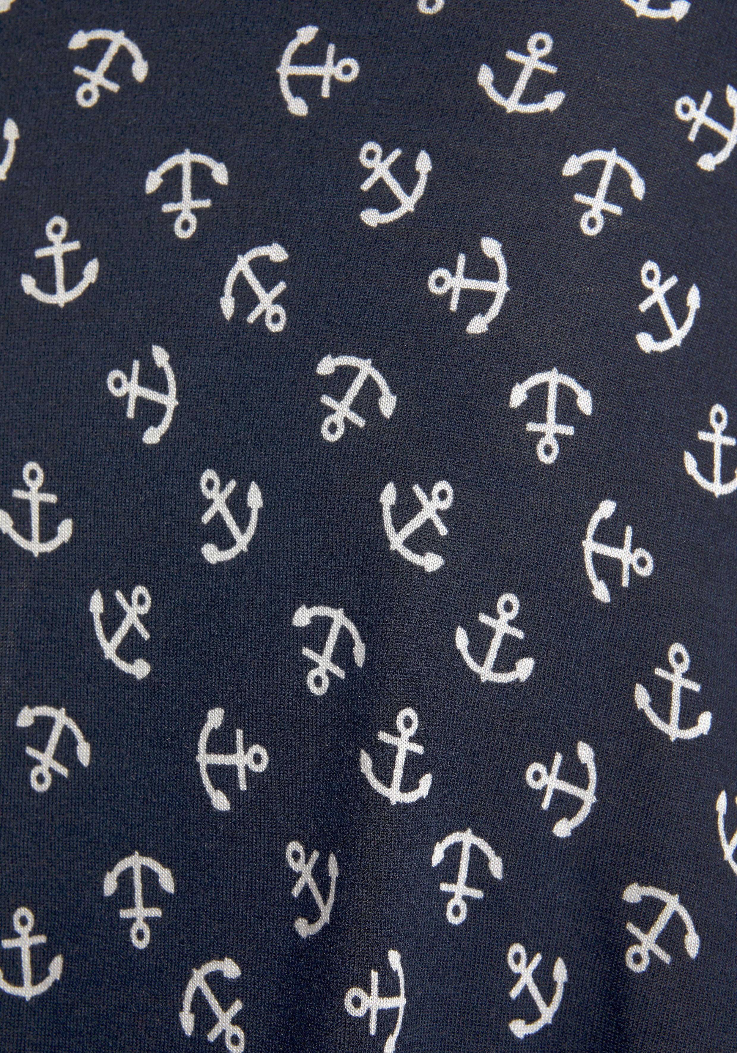 Beachtime Strandjurk met anker-print en verstelbare bandjes, zomerjurk, jersey jurk