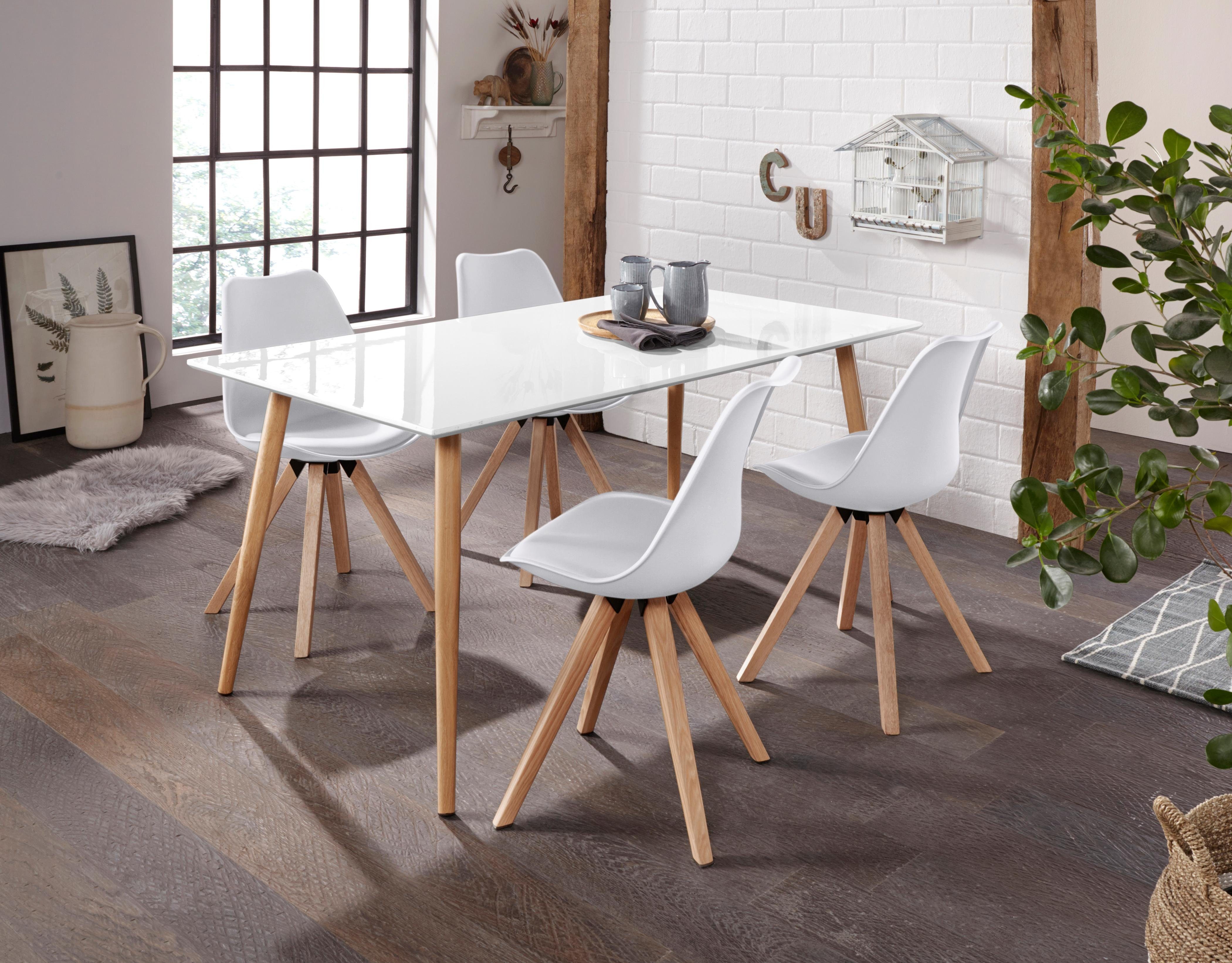 Homexperts Eetkamerstoel Kaja Kuipzitting met zitkussen in imitatieleer (set, 2 stuks)