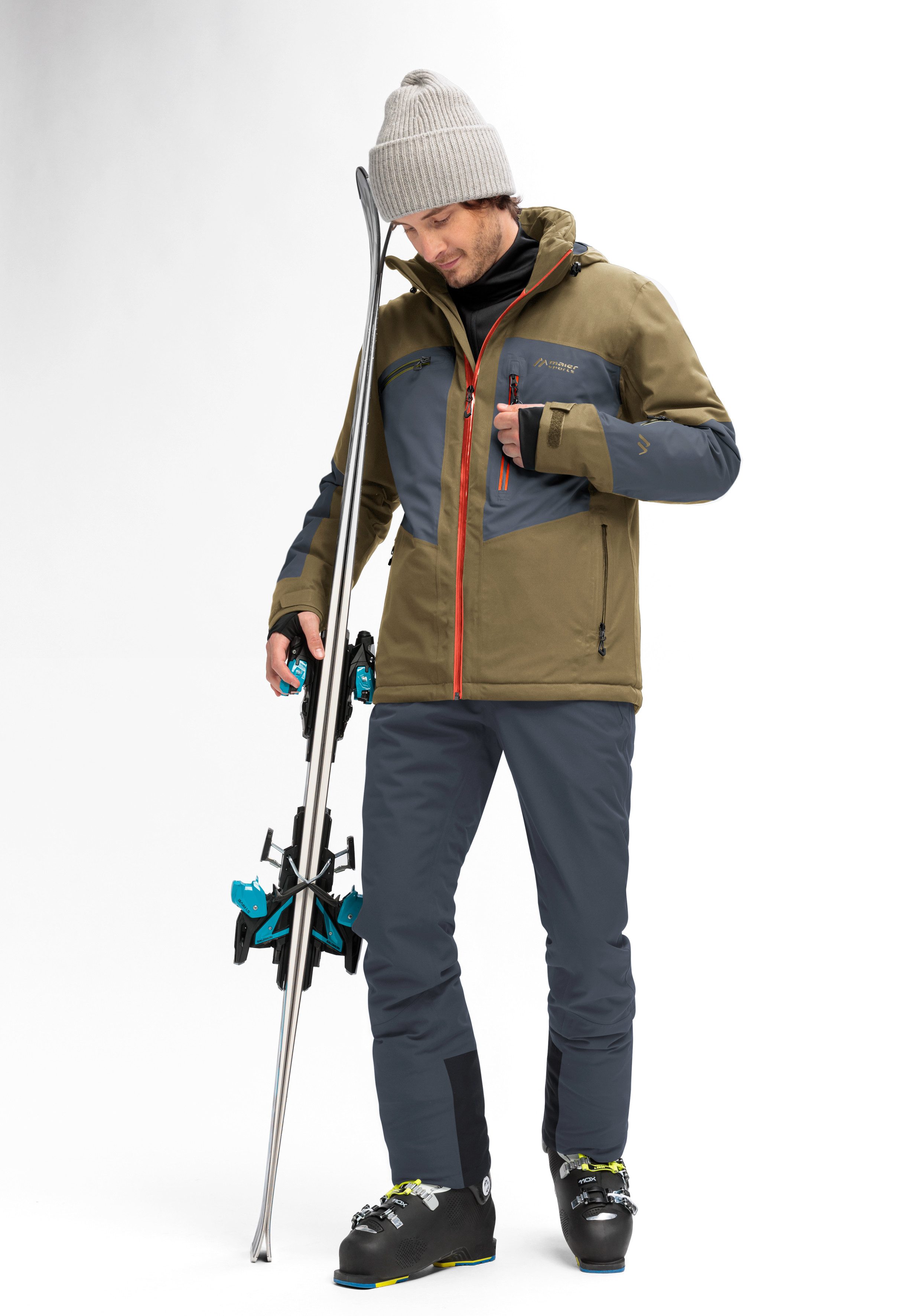 Maier Sports Skibroek Anton slim 2.0 Heren sneeuwbroek met bretels, wind/waterdicht, slim fit